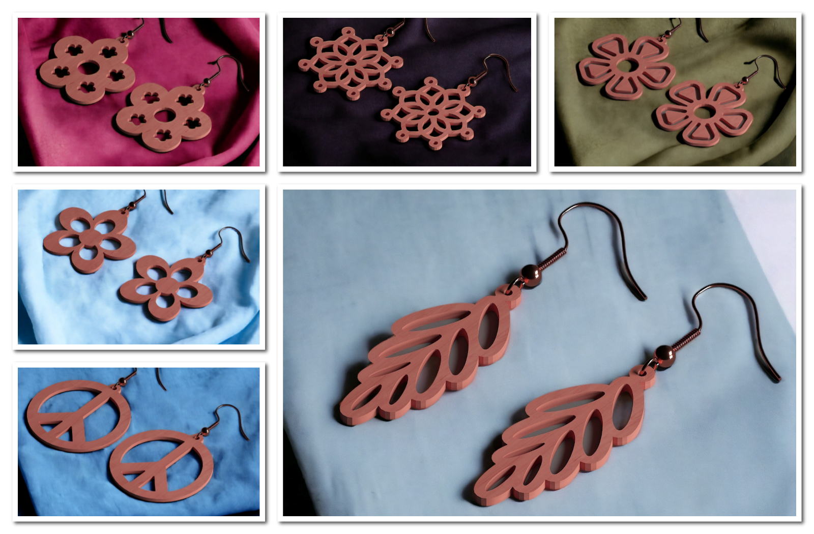 Laser Cut Jewelry Patterns Laser Cut Earrings Radial Pattern Wagon