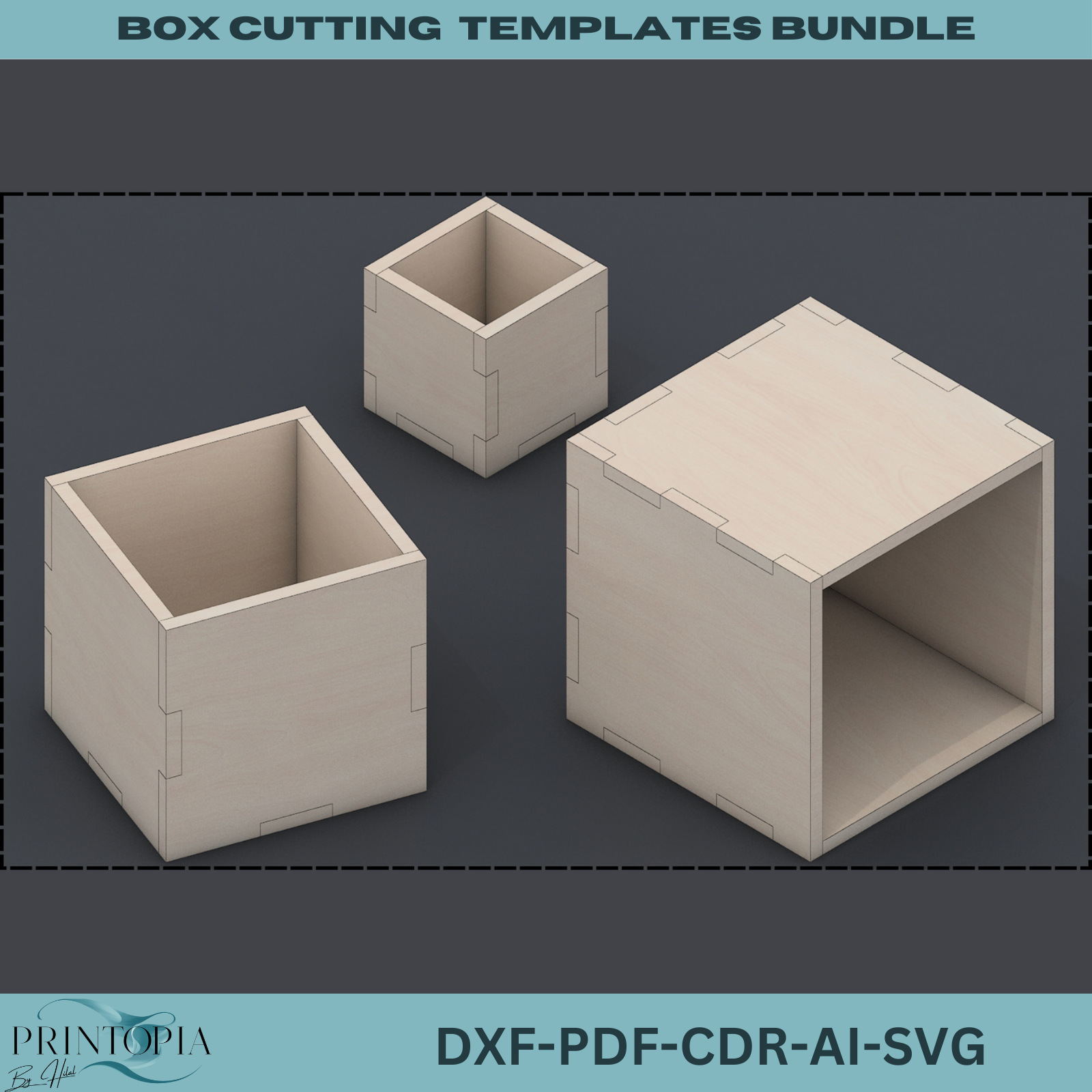 Box Cutting Template Bundle for Laser Cutters Perfect for DIY Wood B