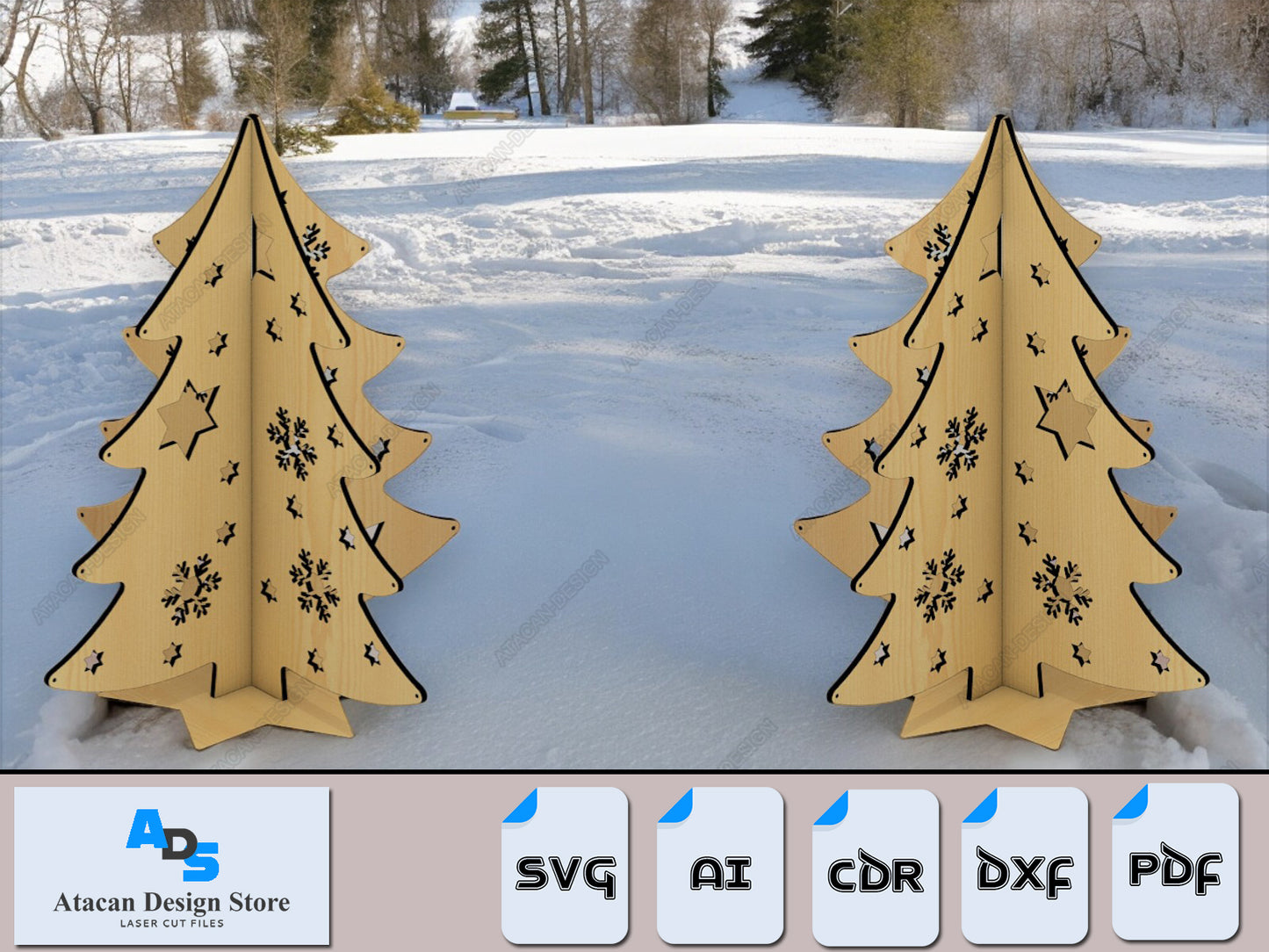 Christmas Bundle / Laser cut SVG files / Noel Sleigh / Christmas Tree / Noel Items templates ADS093