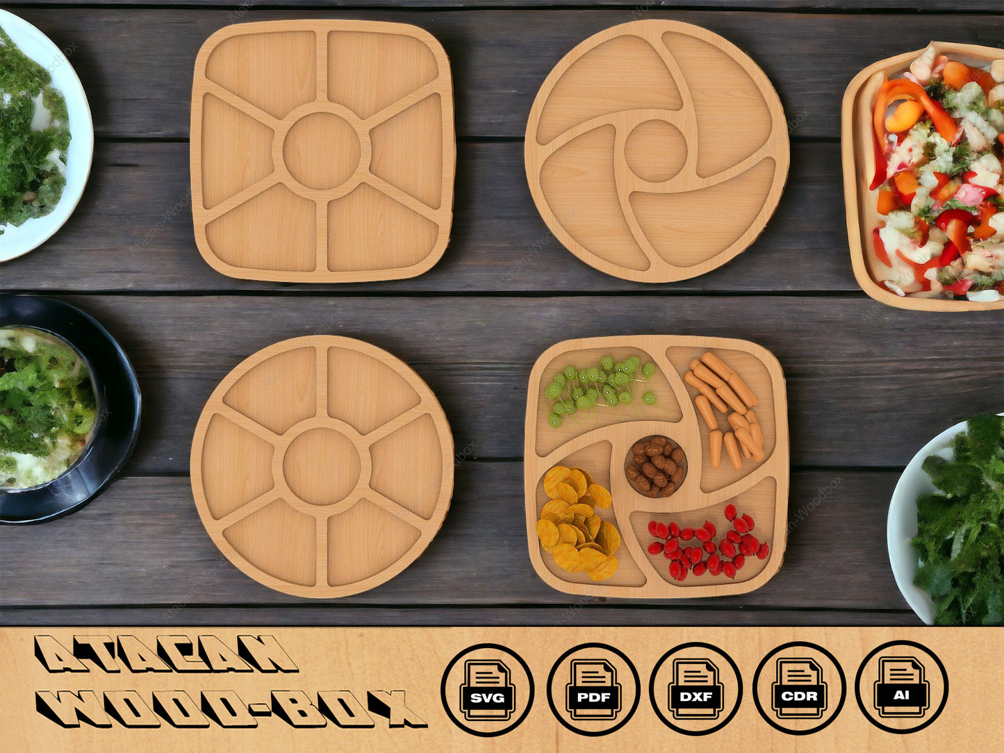 Charcuterie Board Svg template - Laser Cut Files - Glowforge digital download 082