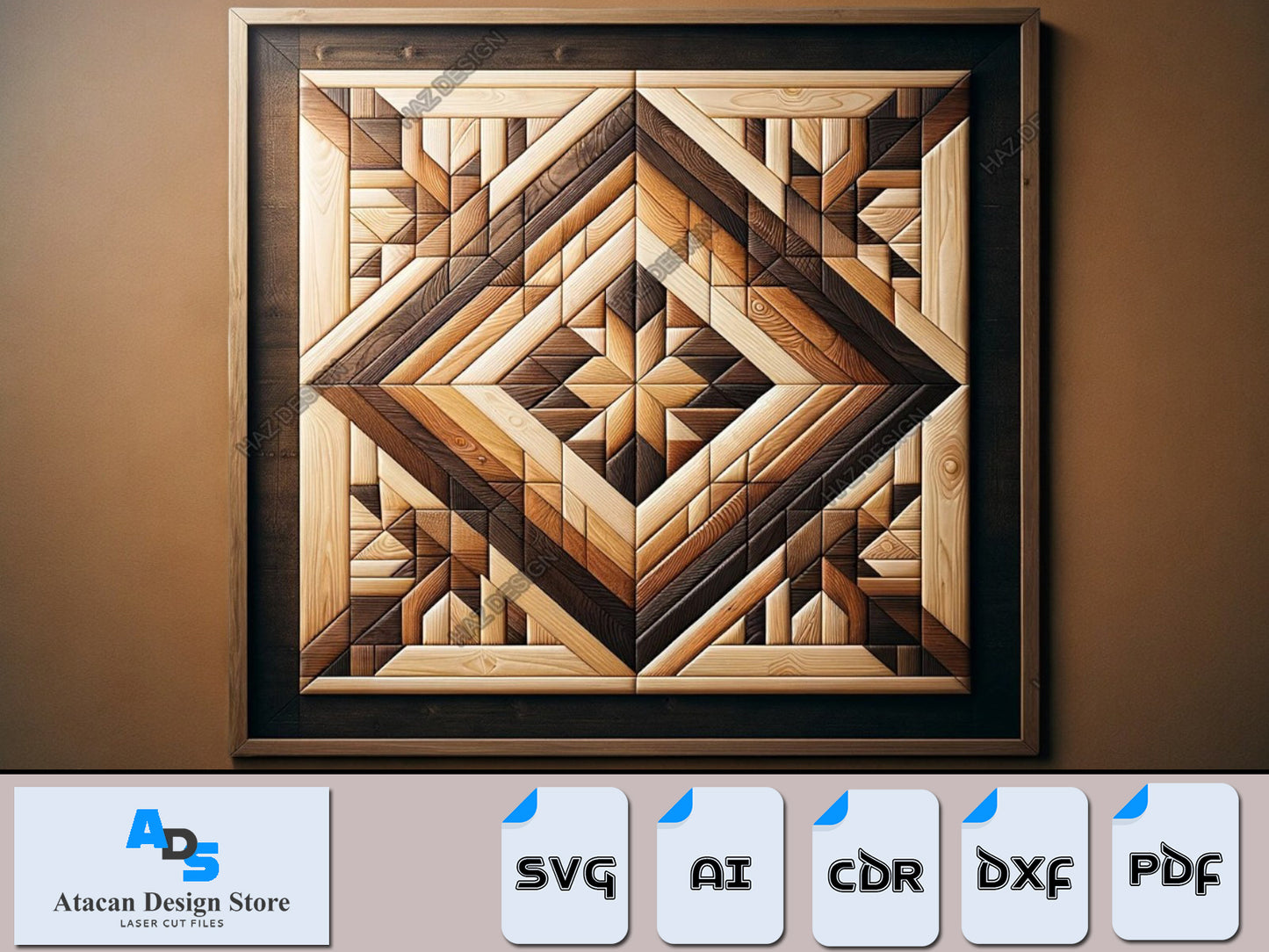 Rustic Charm Barn Quilt Patterns Bundle - Premium Svg, Dxf ,Pdf, Ai, Cdr Files for Laser Cutting 403