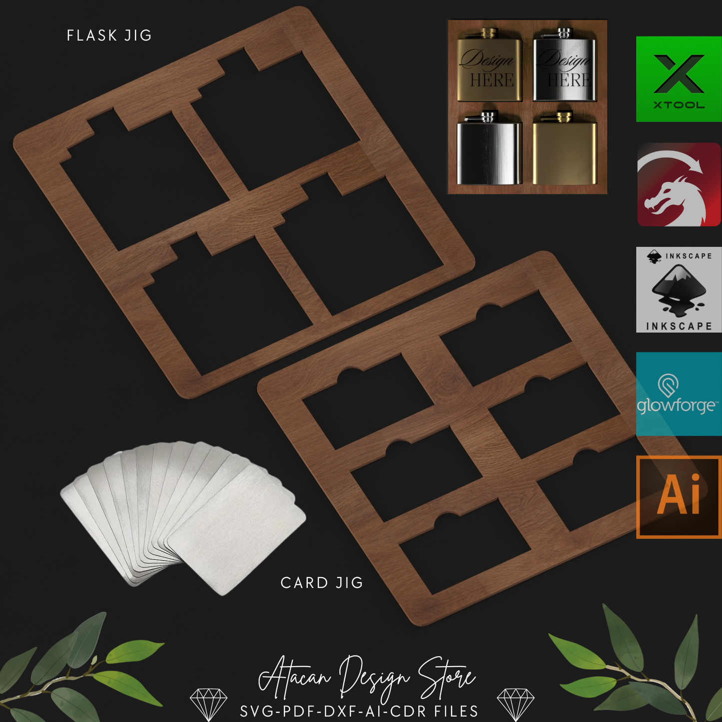 Laser Cut Jig Bundle: Custom Pencil, Coaster, Bracelet & Watch Band Templates 705
