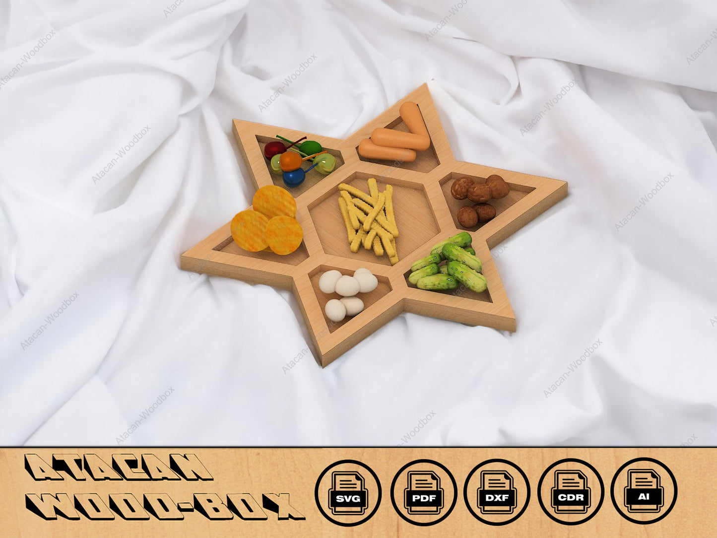 Star Charcuterie, Cheese board, Laser Ready SVG file, Cutting Templates 086
