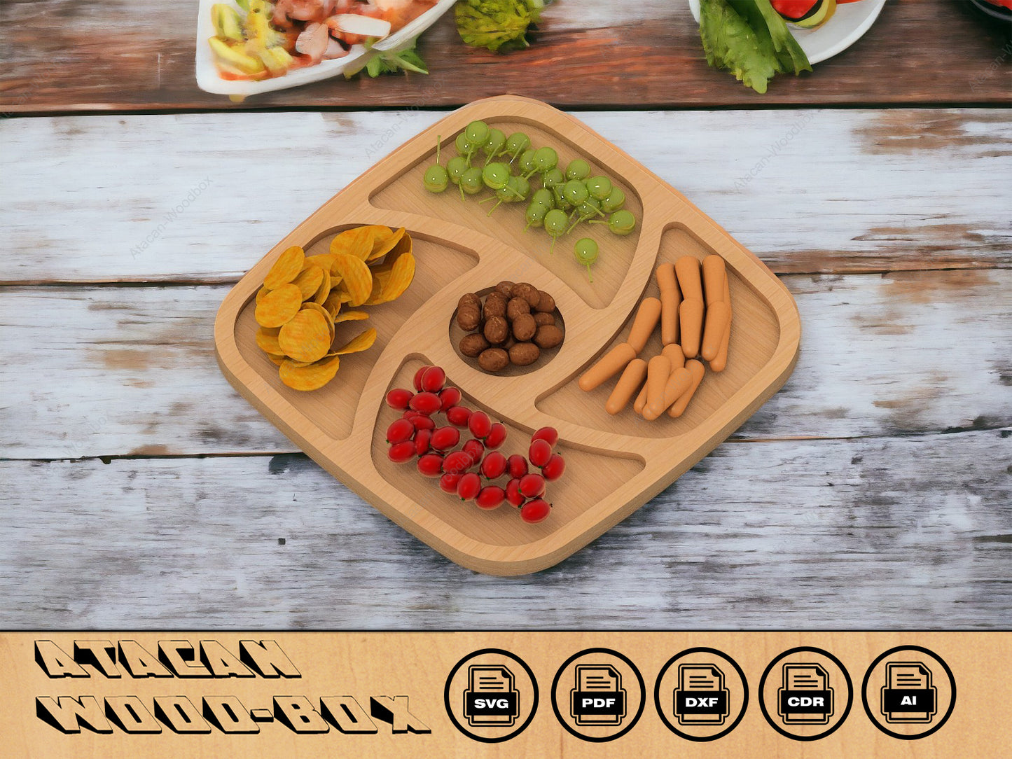 Charcuterie Board Svg template - Laser Cut Files - Glowforge digital download 082