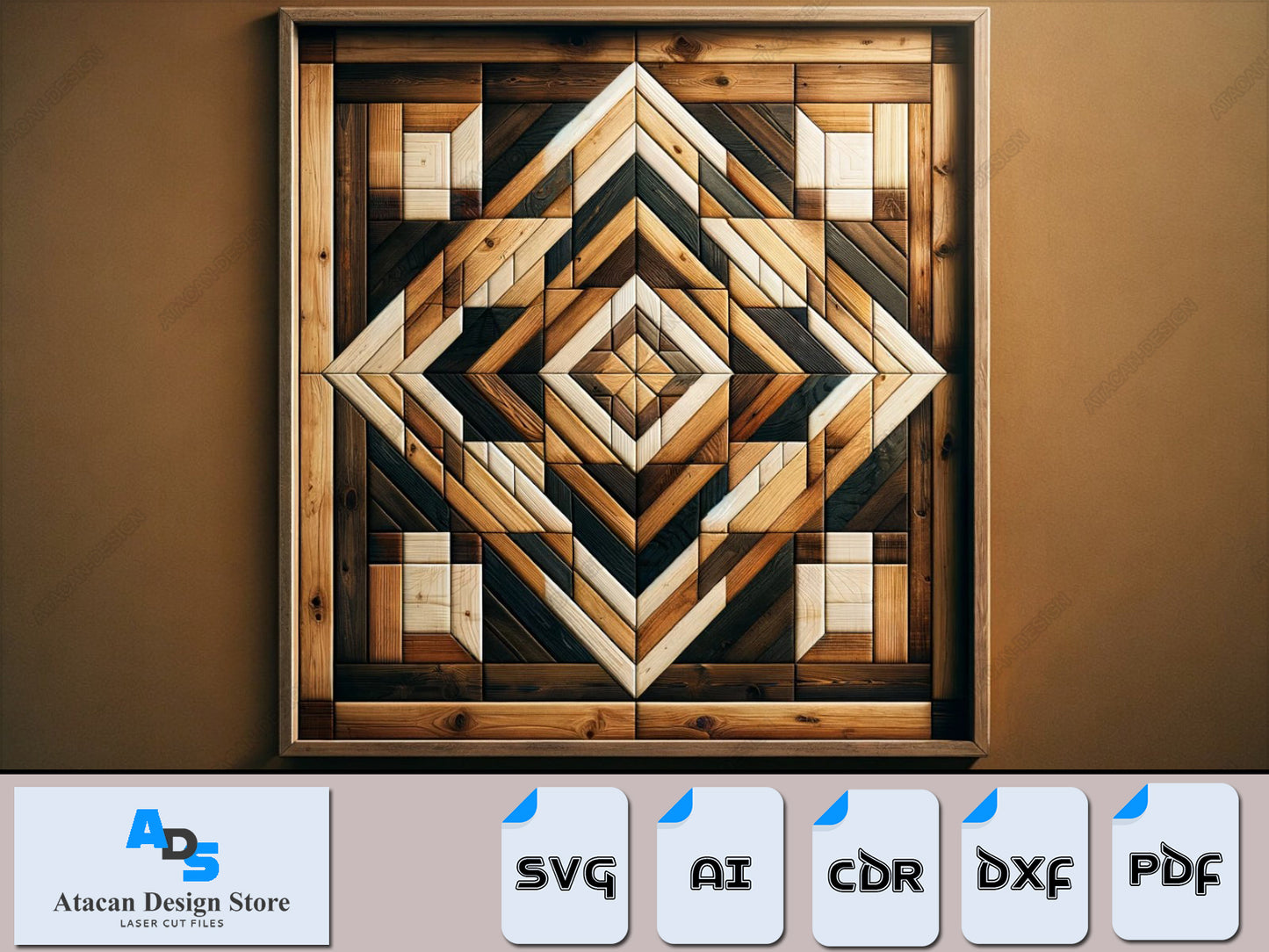 Rustic Charm Barn Quilt Patterns Bundle - Premium Svg, Dxf ,Pdf, Ai, Cdr Files for Laser Cutting 403