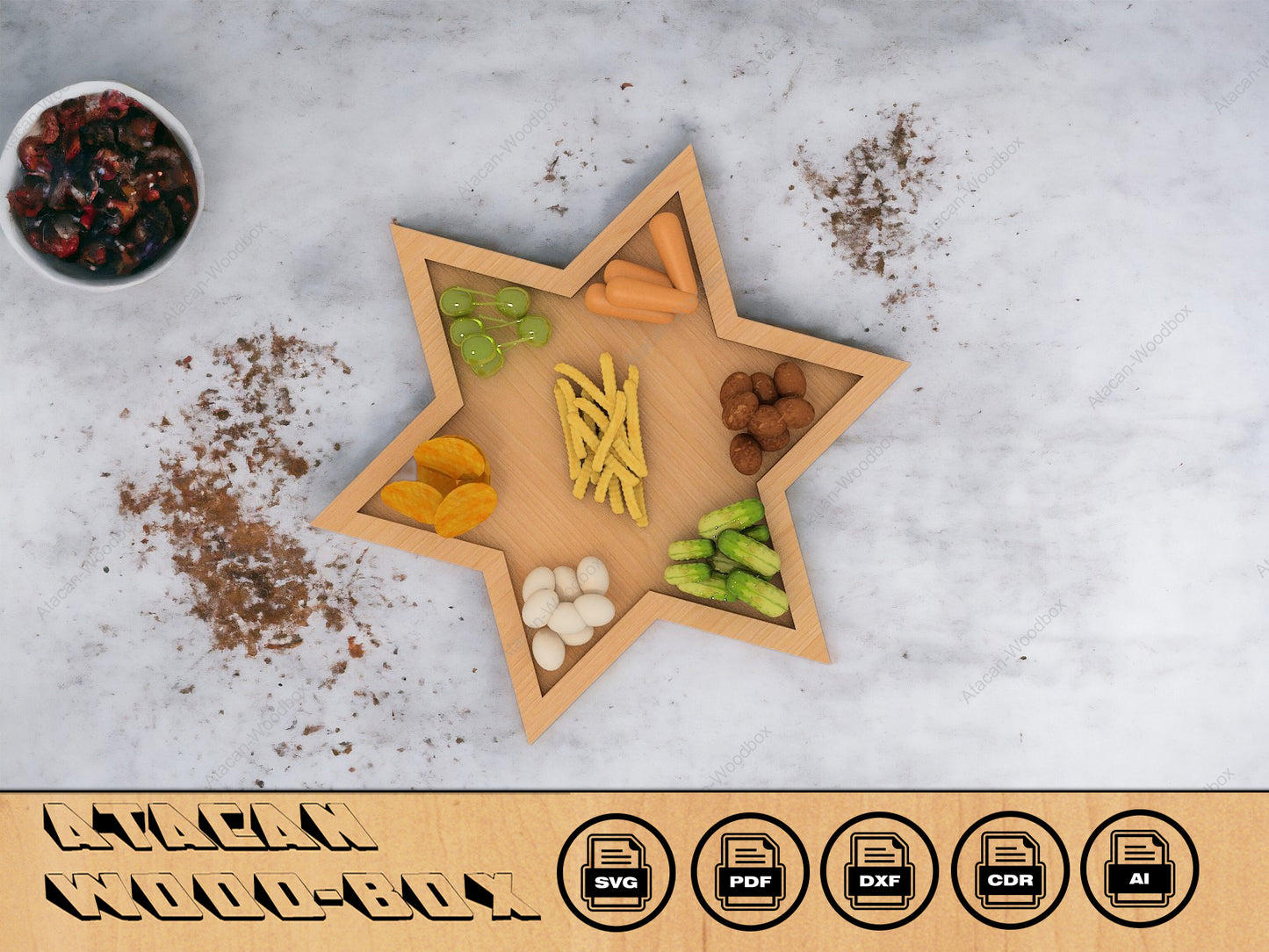 Star Charcuterie, Cheese board, Laser Ready SVG file, Cutting Templates 086