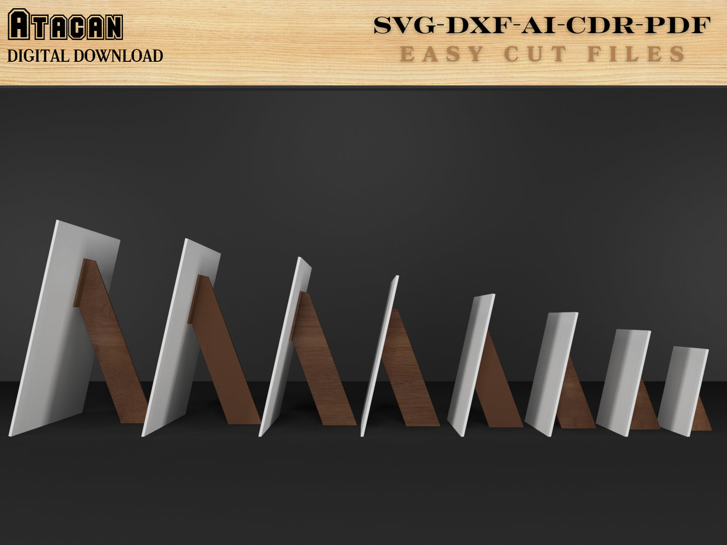 Versatile Picture Frame Stand Templates - Legs For Frames - Laser Cut Designs for DIY Projects 546