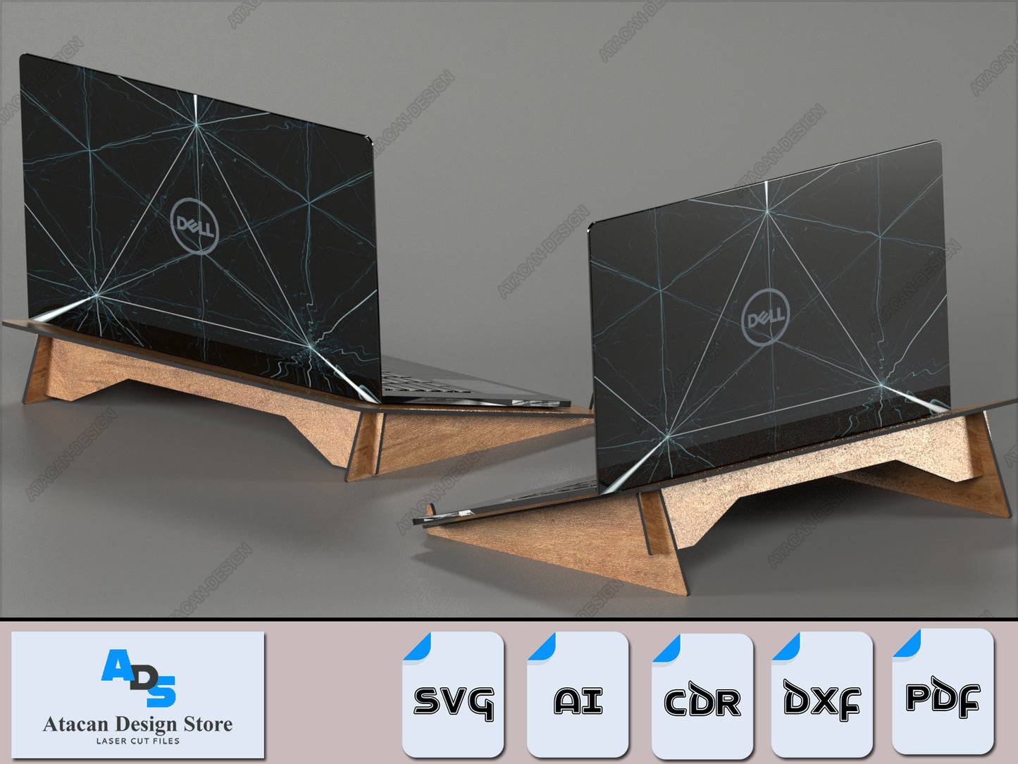 Ergonomic Wooden Laptop Stand Laser Cut Files – Sleek & Ventilated Design 398