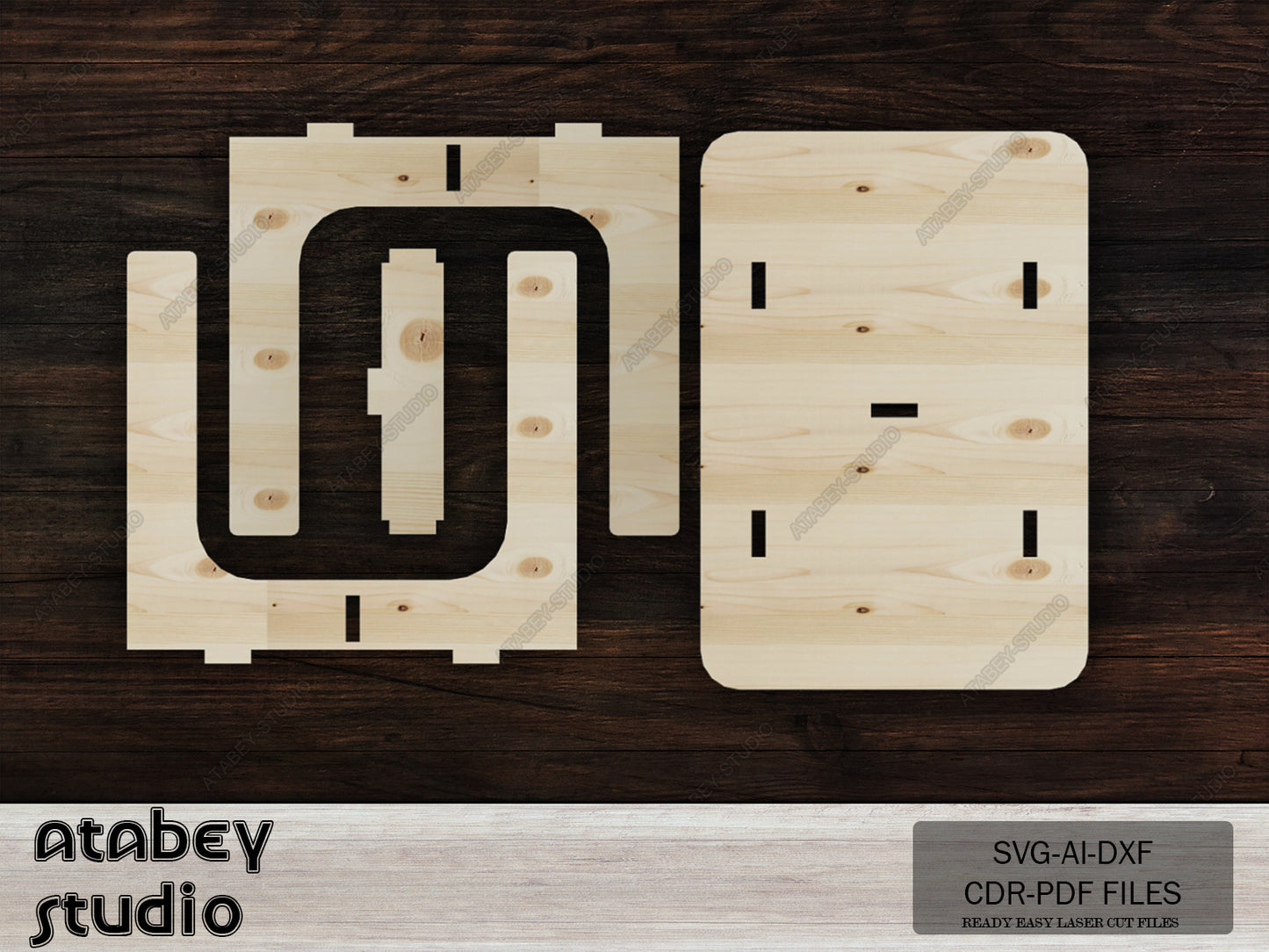 Plywood Mini Chair and Table Decor - Vector Plan for Dollhouse Furniture, Wood Laser Cut Files 098