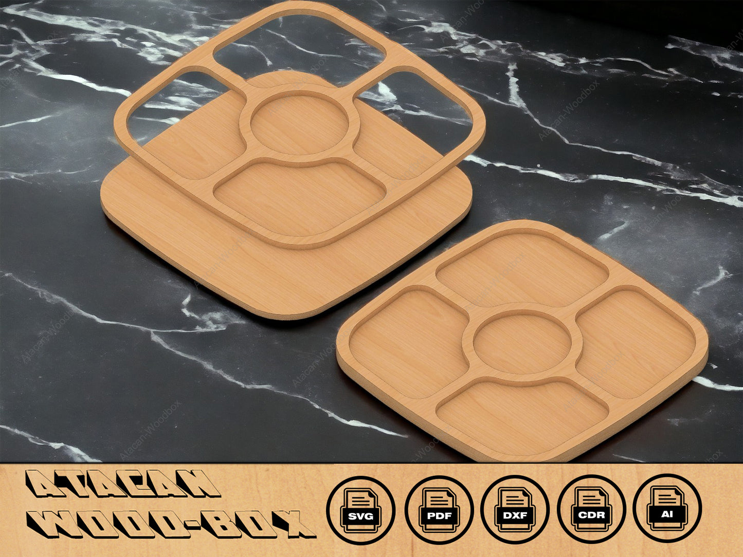 Charcuterie Boards / trays cut files / Digital SVG DXF CDR files 081