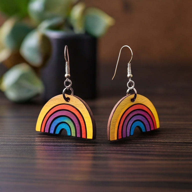 Artisanal Rainbow Earrings – Premium Laser Cutting Files for Crafters 584