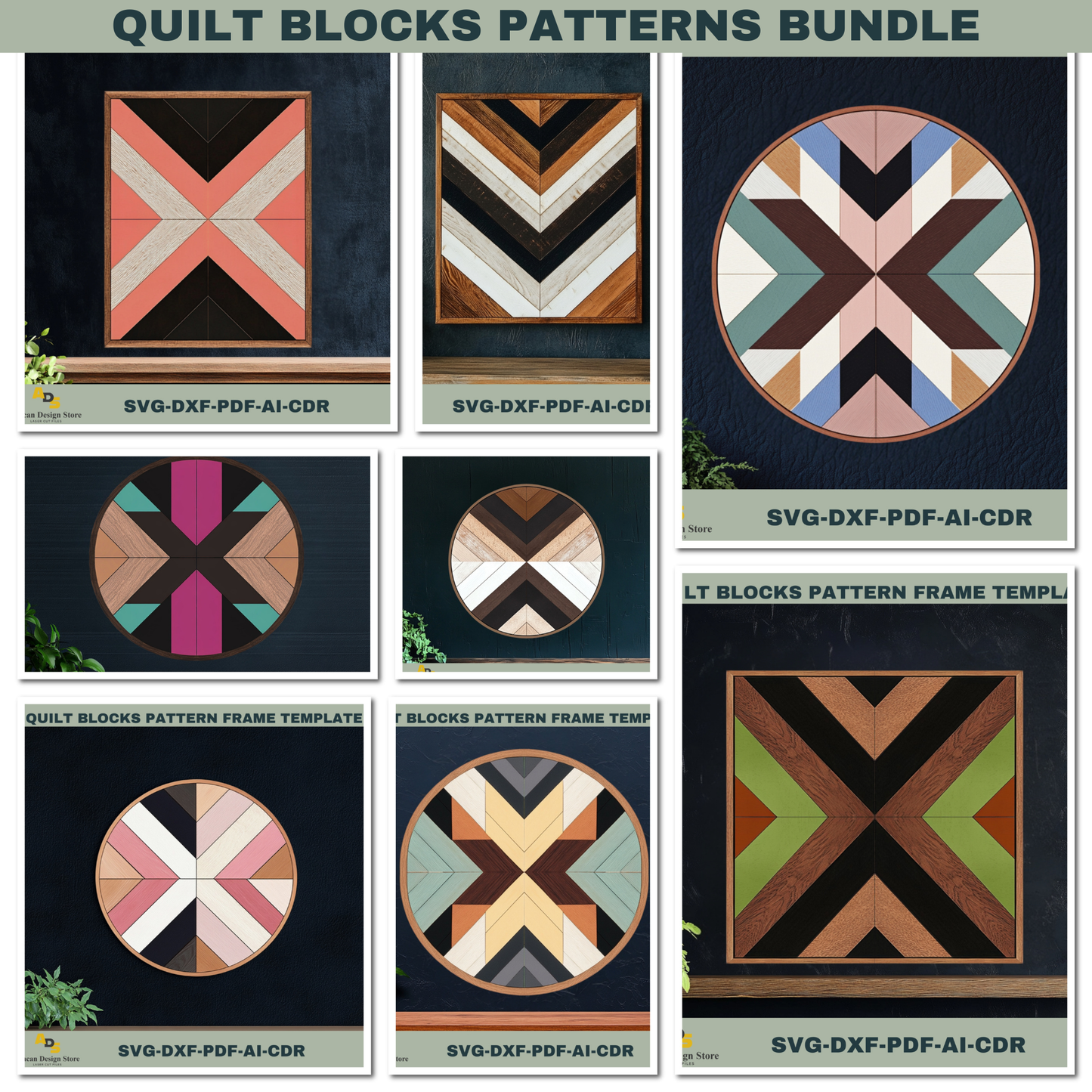 Stunning Barn Quilt Blocks for Laser Cutters – DIY Wall Art Templates 753