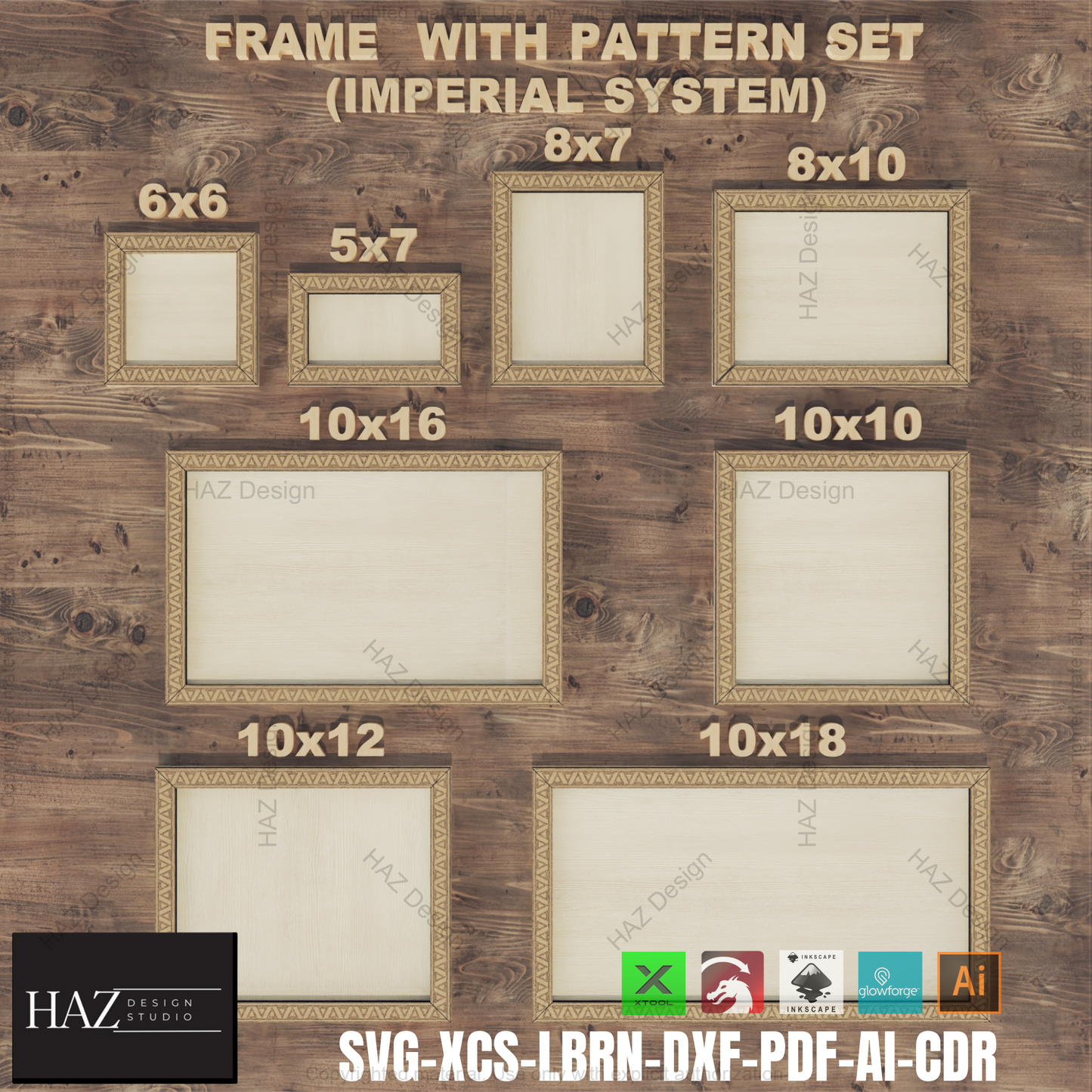 Geometric Frame SVG: Laser Cut Files, Photo Frame, DIY Decor,Triangle Pattern Frame: Laser Cut, Photo Frame SVG, Xtool 398