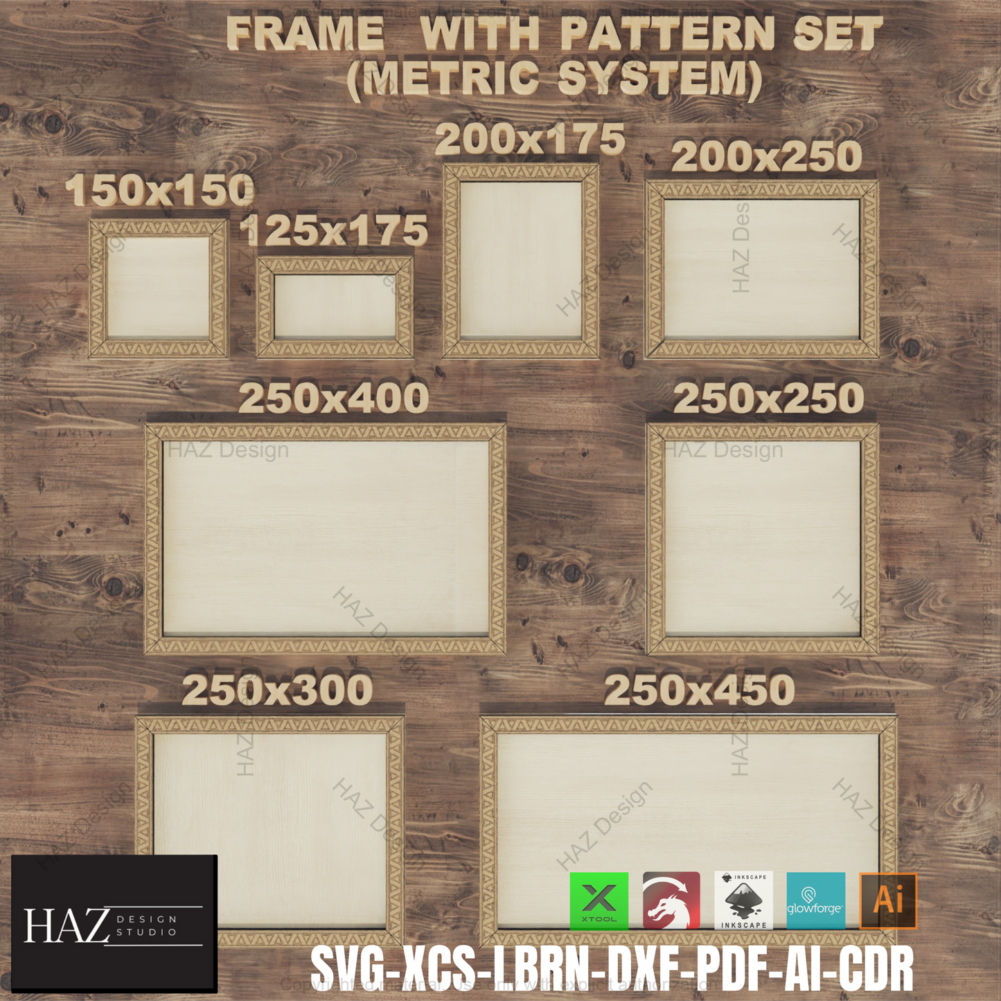 Geometric Frame SVG: Laser Cut Files, Photo Frame, DIY Decor,Triangle Pattern Frame: Laser Cut, Photo Frame SVG, Xtool 398