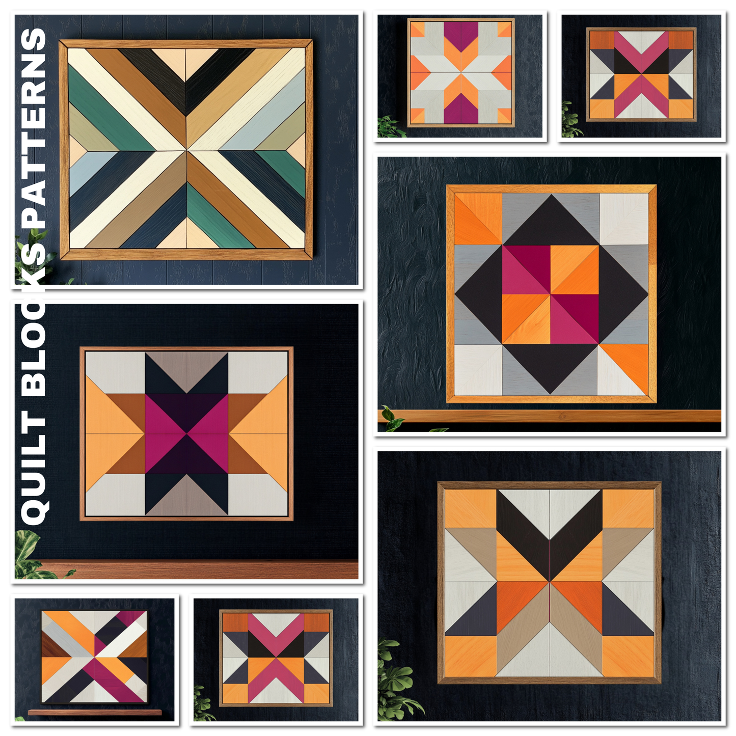 Barn Quilt Block Patterns Bundle for Laser Cutting – Perfect for Rustic & Modern Decor Projects 751