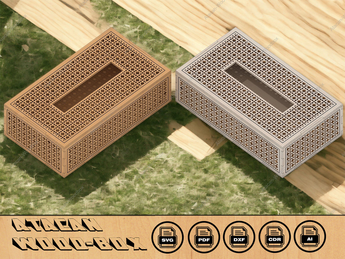 Rattan Cane Decorative Box Templates, Laser cut files, box svg, glowforge files 235