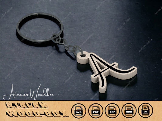 Alphabet SVG DXF Bundle - ABC Keychain bundle - A to Z laser cut files 208