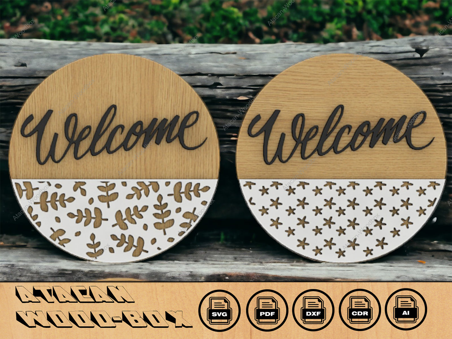 Door Hanger Bundle / Door Hanger Pack / Patterned Door Rounds / Laser SVG Templates 265