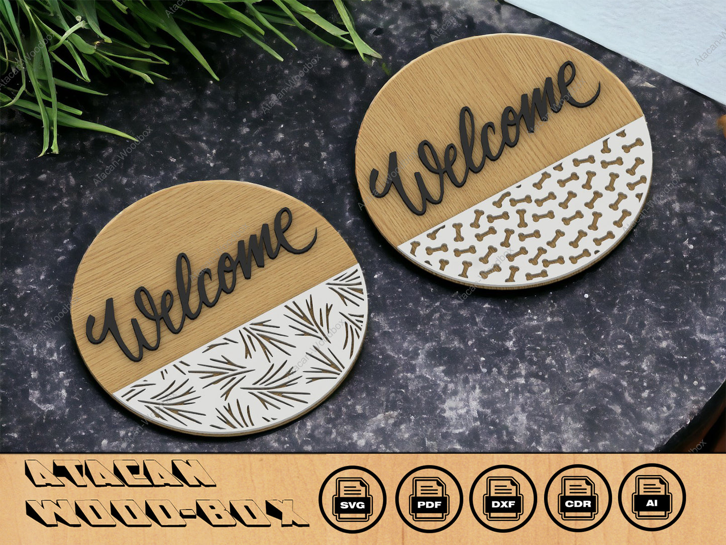 Door Hanger Bundle / Door Hanger Pack / Patterned Door Rounds / Laser SVG Templates 265