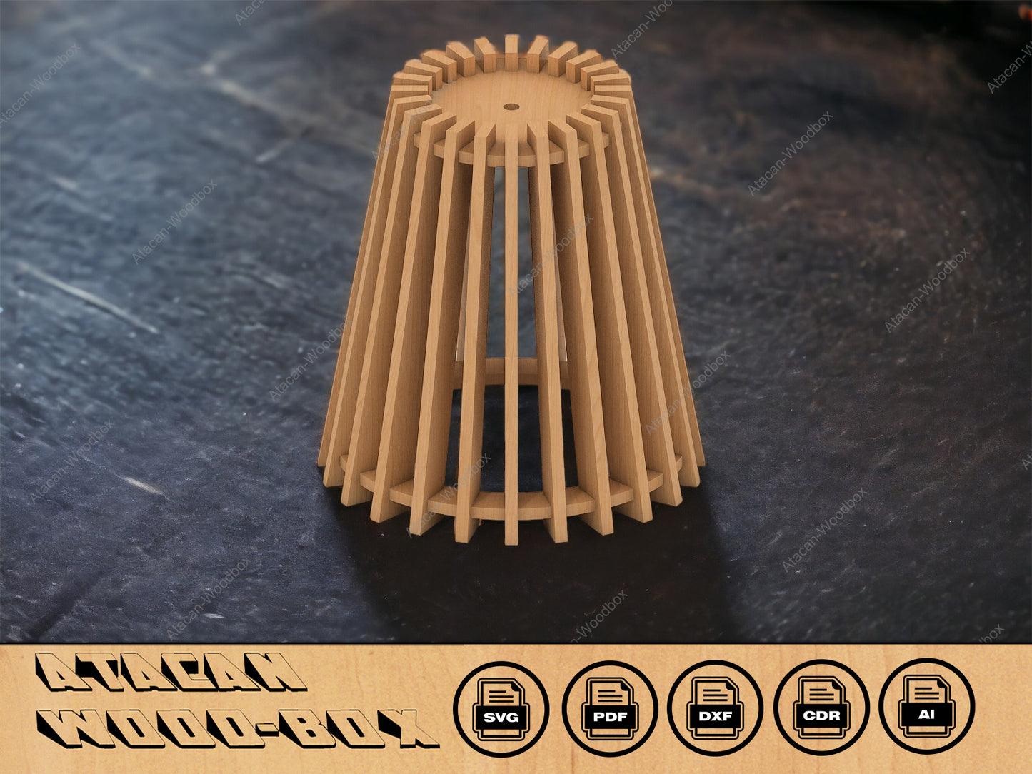 Wood Pendant Light Chandelier Lamp lampshade / Glowforge laser cut SVG, DXF, CDR 277