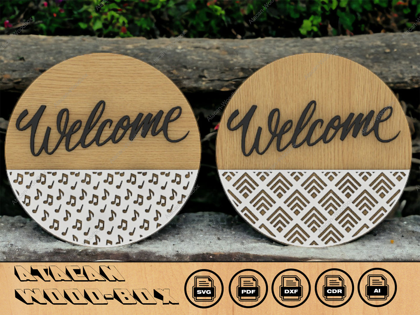 Door Hanger Bundle / Door Hanger Pack / Patterned Door Rounds / Laser SVG Templates 265