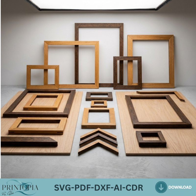Wooden Picture Frames Plywood Photo Frame Modern Home Decor DIY Woodworking Design Plans