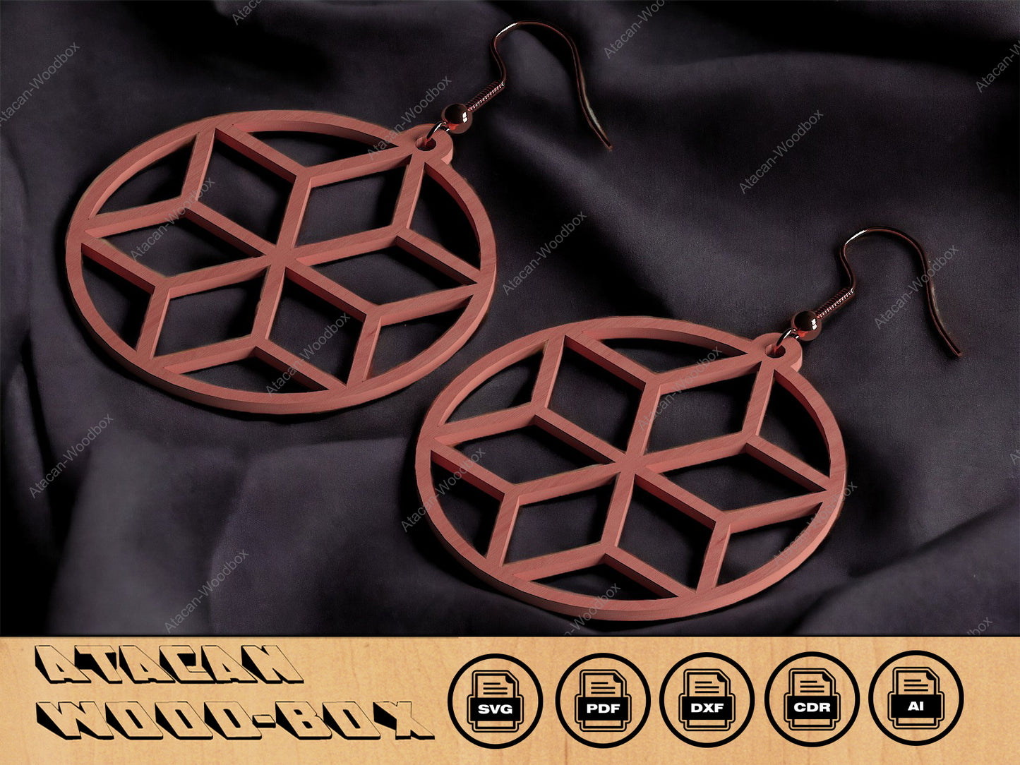 Earring Bundle / Wood Leather Earrings Templates / Acrylic pendant DXF, SVG, CDR 287