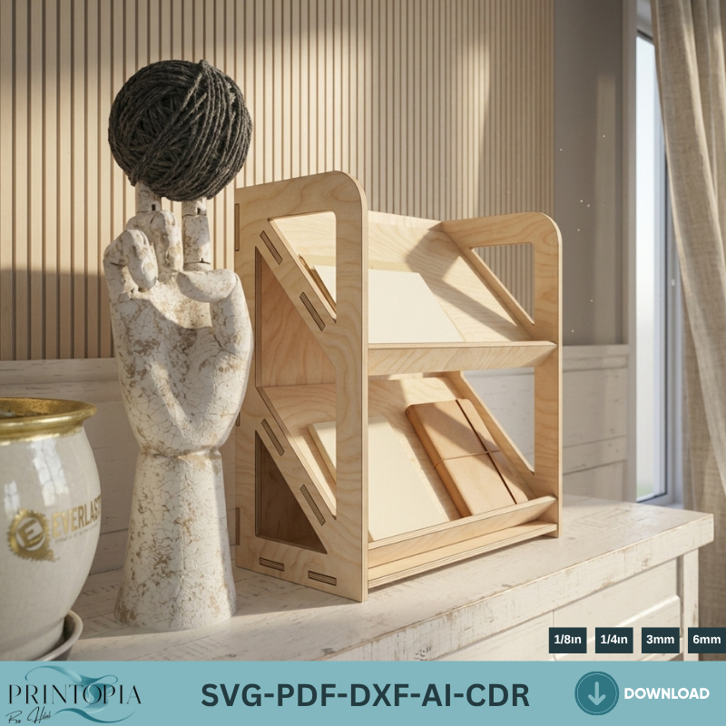 Wooden Display Stand Plywood Template Tiered Countertop Organizer Craft Fair Display Rack Desk Shelf