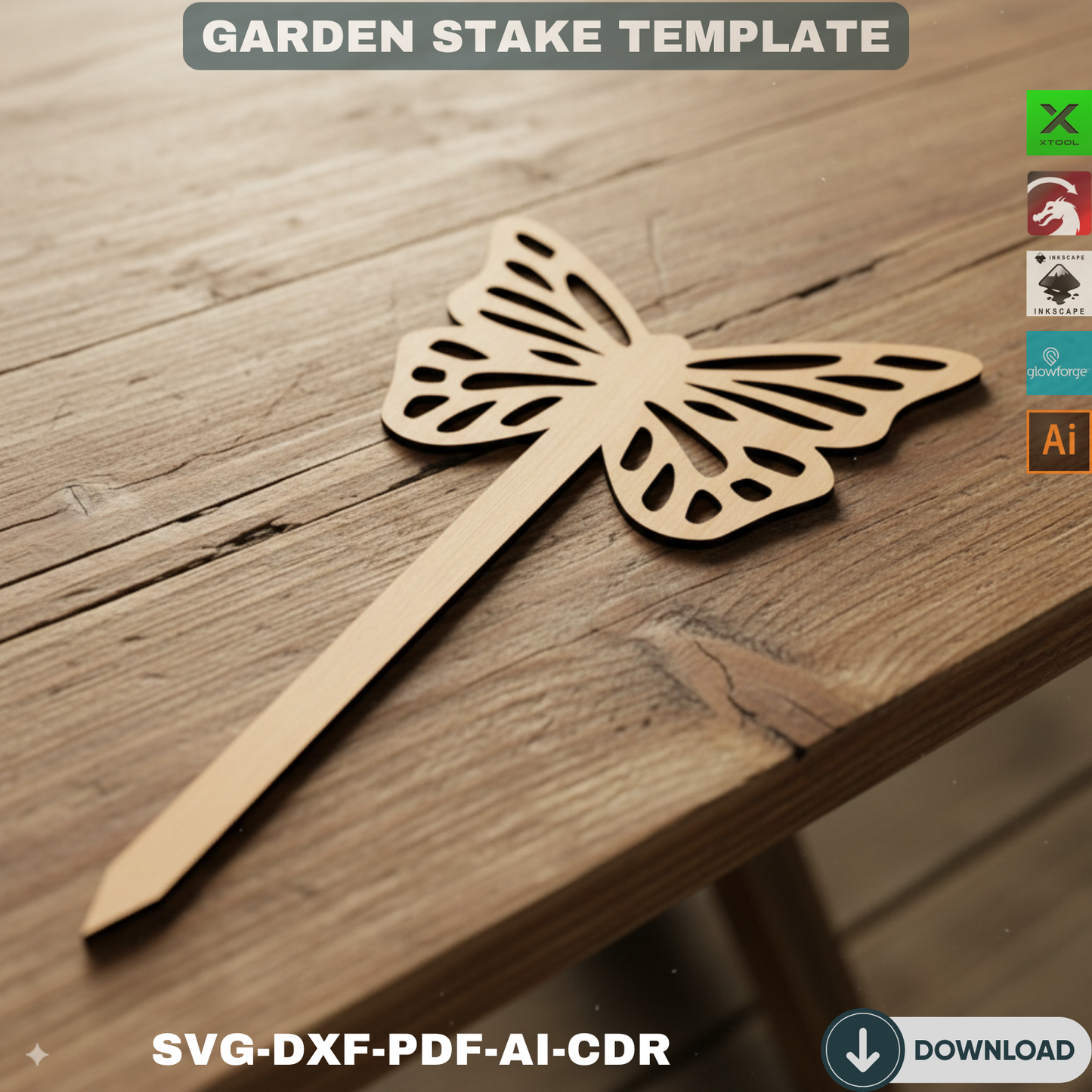 Laser Cut Garden Stakes SVG | Digital Plant Labels | DIY Garden Markers for Xtool Glowforge | Unique Gardener Gift Decor