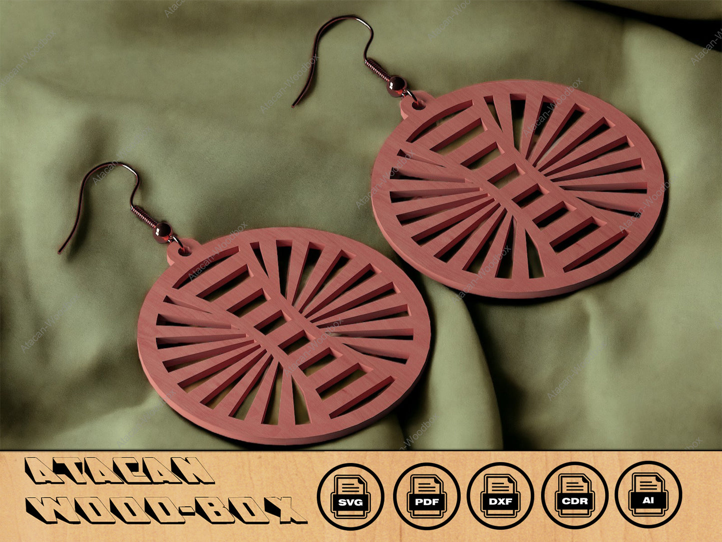 Earring Bundle / Wood Leather Earrings Templates / Acrylic pendant DXF, SVG, CDR 287