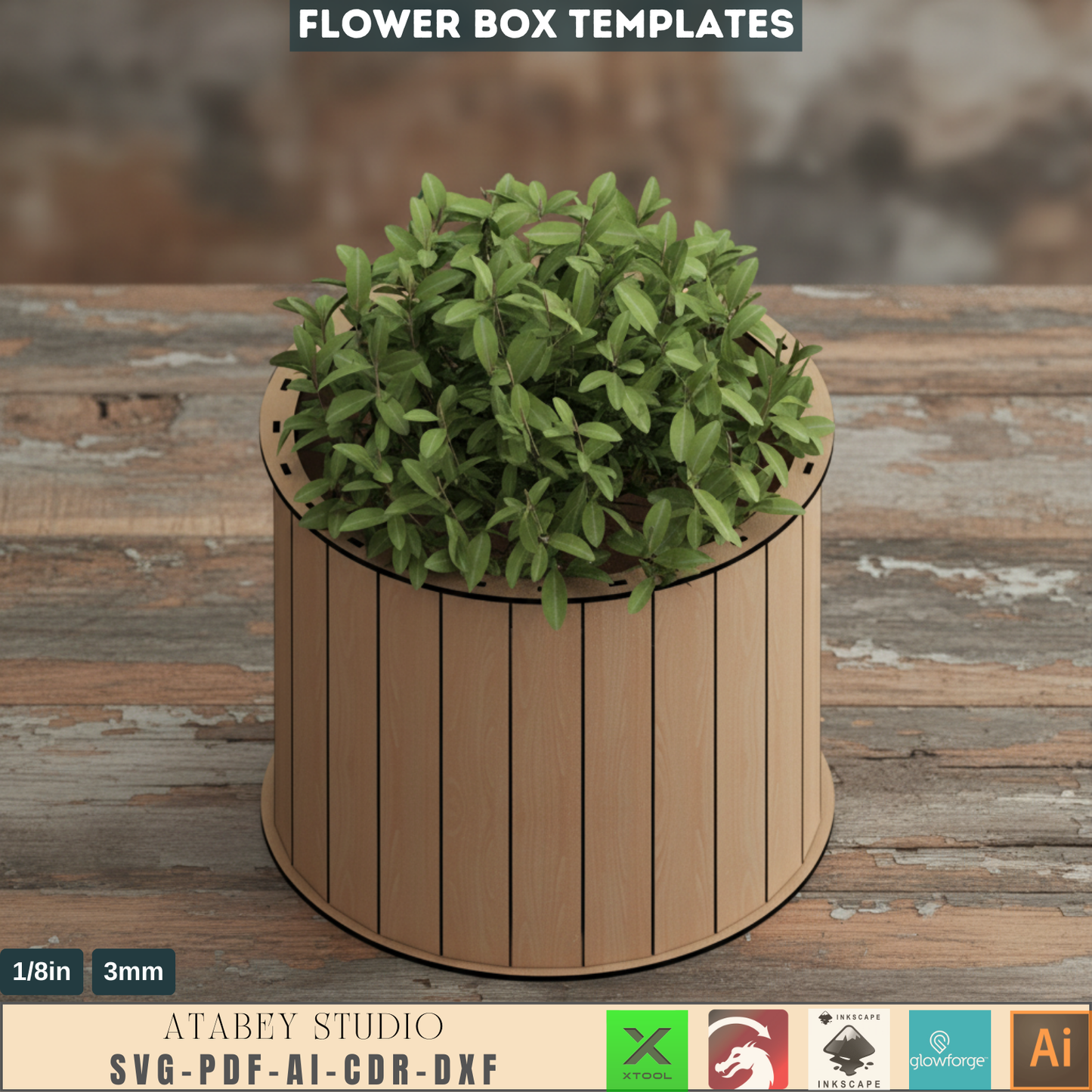 DIY Flower and Gift Basket - Laser Cut Wooden Box for Garden Projects 708