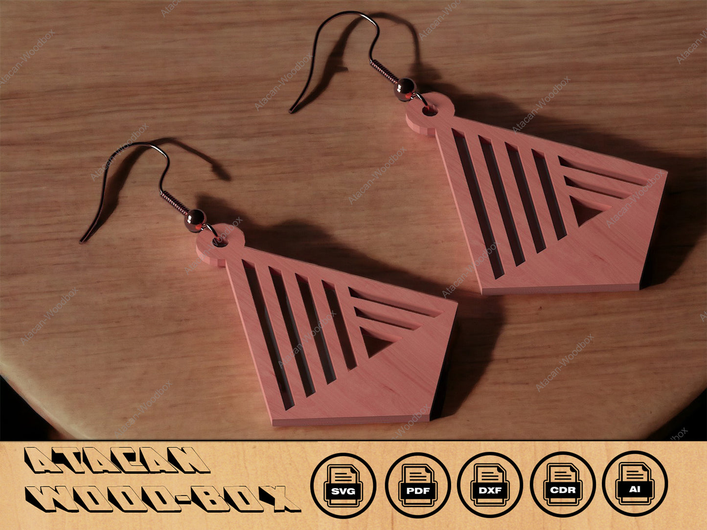 Earring Bundle / Wood Leather Earrings Templates / Acrylic pendant DXF, SVG, CDR 287