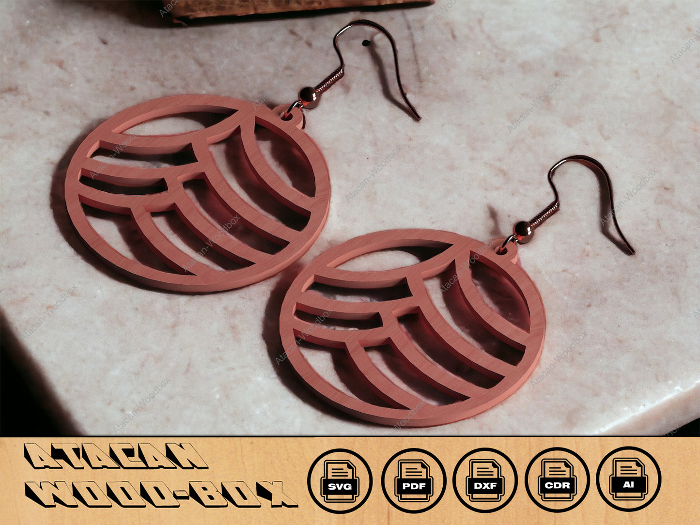 Earring Bundle / Wood Leather Earrings Templates / Acrylic pendant DXF, SVG, CDR 287
