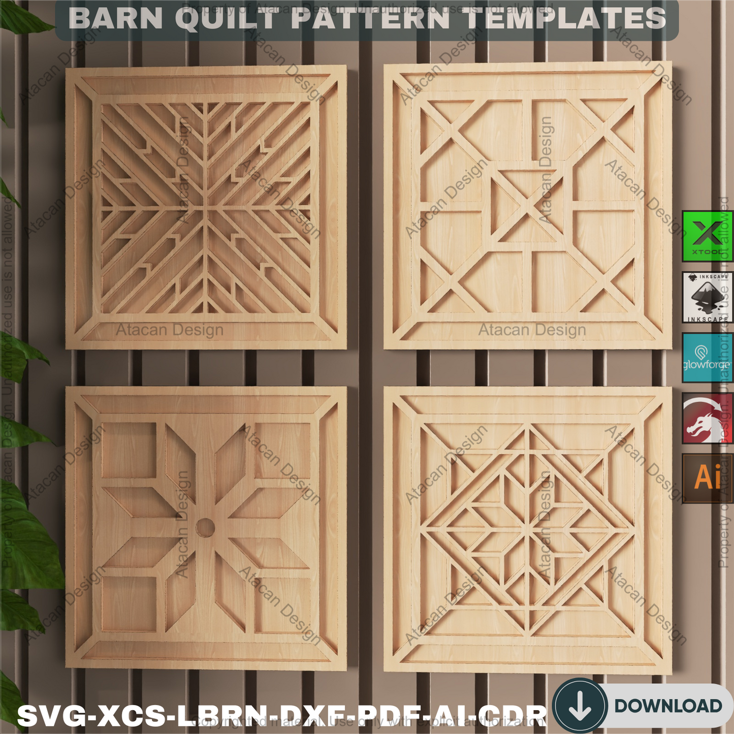 Festive Christmas Quilt Blocks SVG Bundle • Rustic Farmhouse Laser Cut Decor • Holiday Wall Art Coaster Templates • DIY Noel Craft Project 893