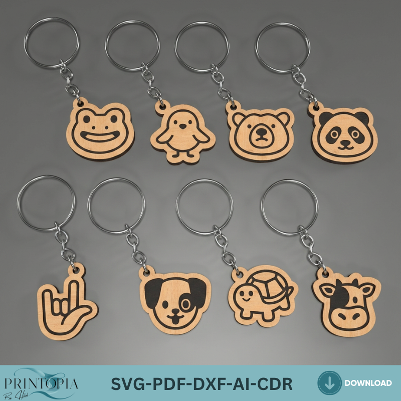 Animal Keychains Bundle - Cute Animal Characters - Perfect for Anniversary