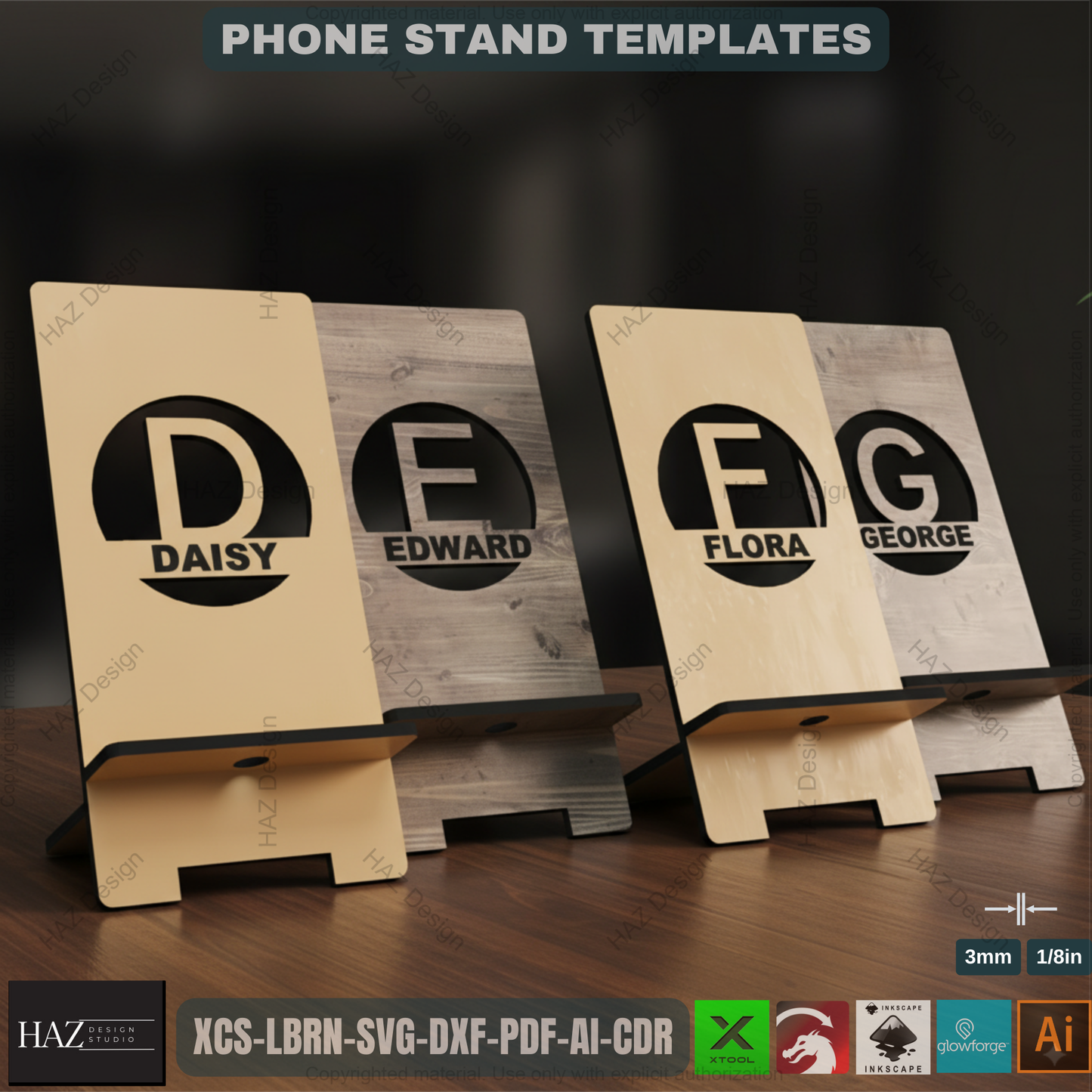 Laser Cut Alphabet Phone Stand: DIY Wood Phone Display - Personalize It,DIY Personalized Phone Stand: Laser Cut Alphabet Templates, Wood Display! 404