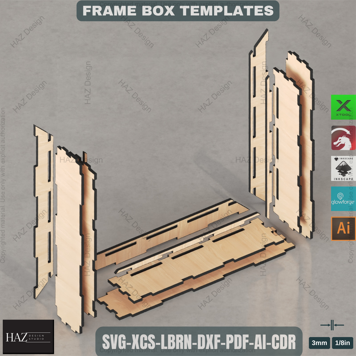 Customizable Laser Cut Shadow Box Templates Set - 6 Sizes for Memory Displays, Flower Preservation & Keepsake Frames 458