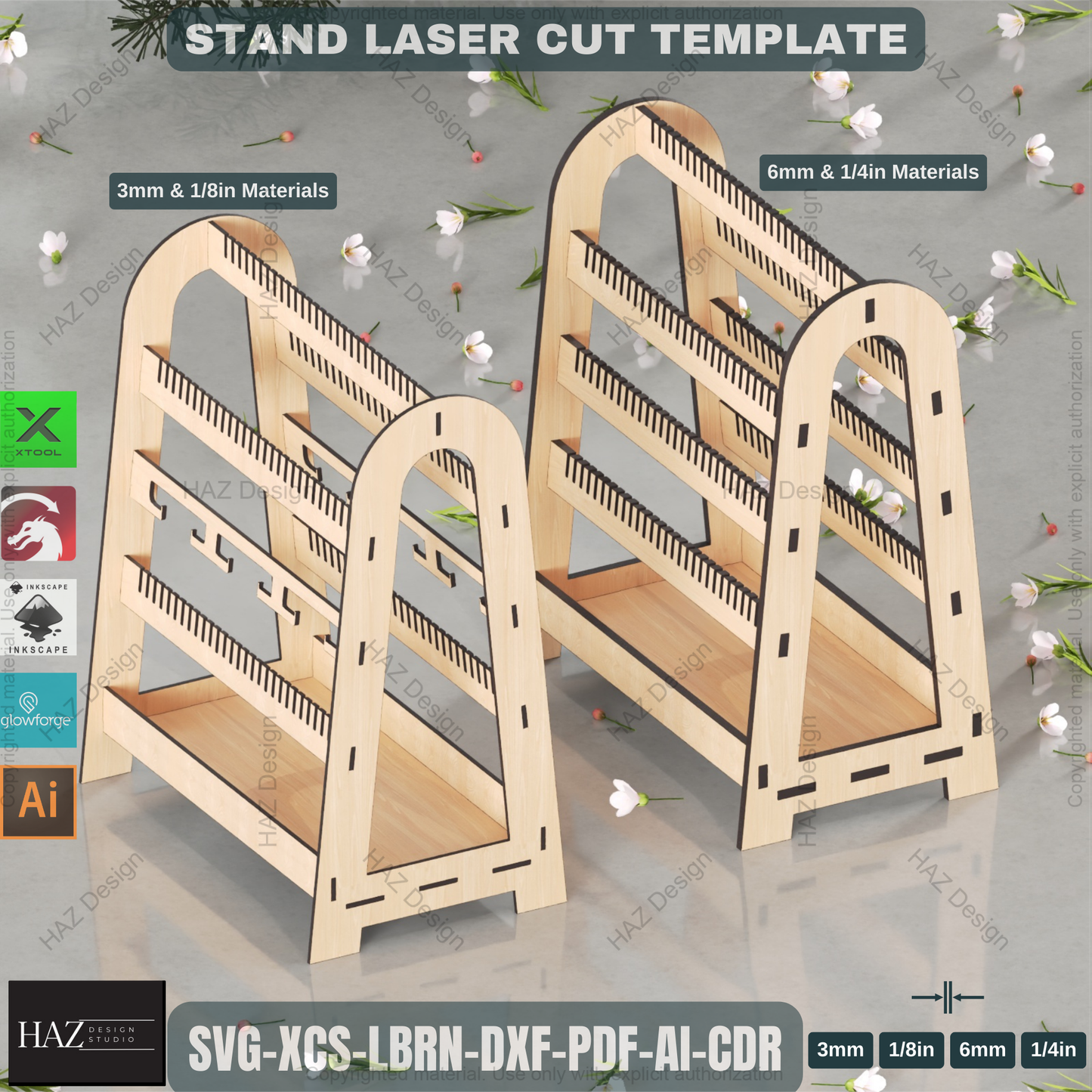 Laser Cut Jewelry Stand Template | DIY Earring & Necklace Holder, Craft Display,DIY Tiered Jewelry Display | Laser Cut Stand Files for Craft Fairs & Vendors 450