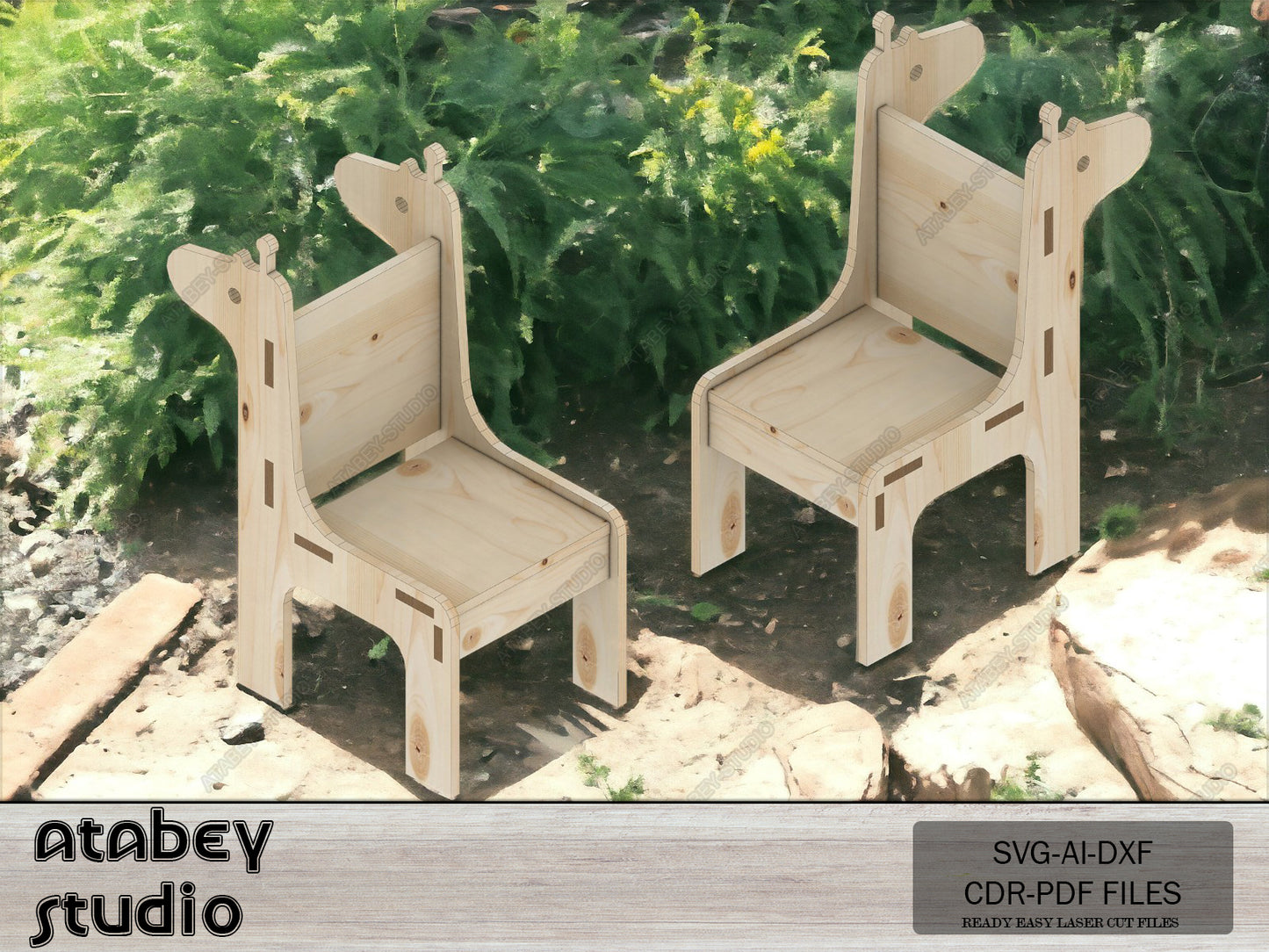 Wooden Table and Chair Miniature Set - Laser Cut Plywood Toy Model for DIY Projects 097