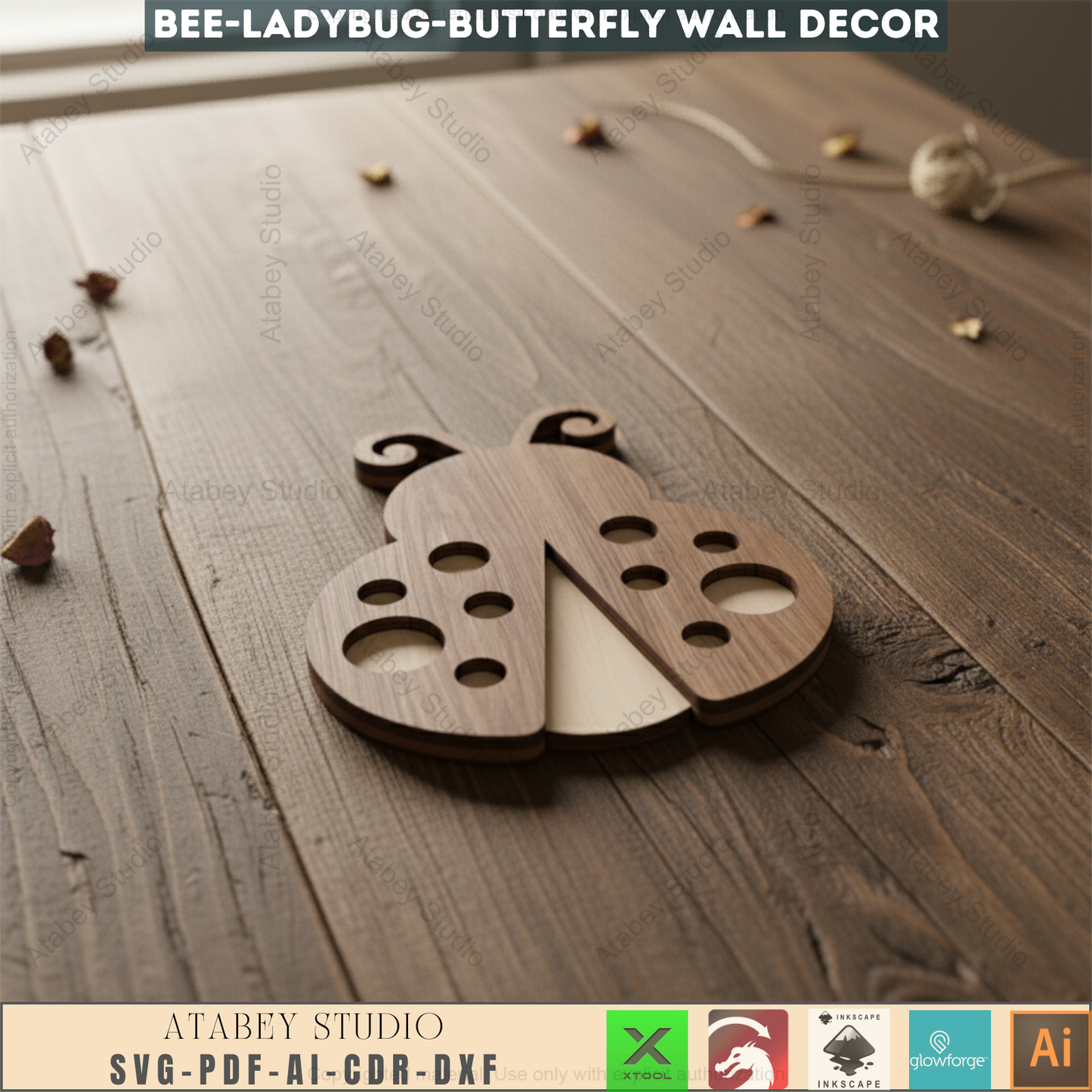 Beautiful Bee, Butterfly, and Bug Wall Art - Two Layer Laser Cut Decor - Perfect for Wall Decoration 654