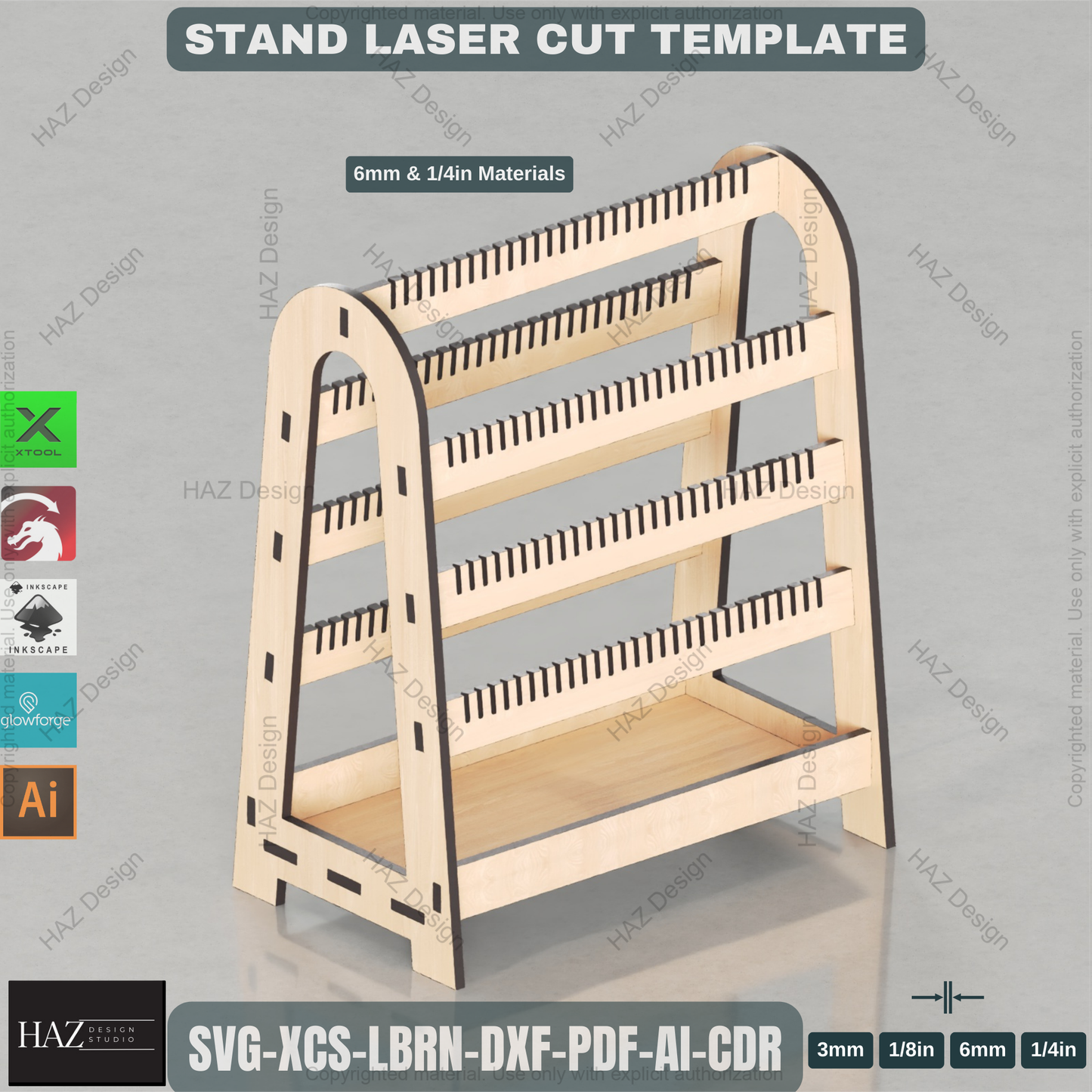 Laser Cut Jewelry Stand Template | DIY Earring & Necklace Holder, Craft Display,DIY Tiered Jewelry Display | Laser Cut Stand Files for Craft Fairs & Vendors 450