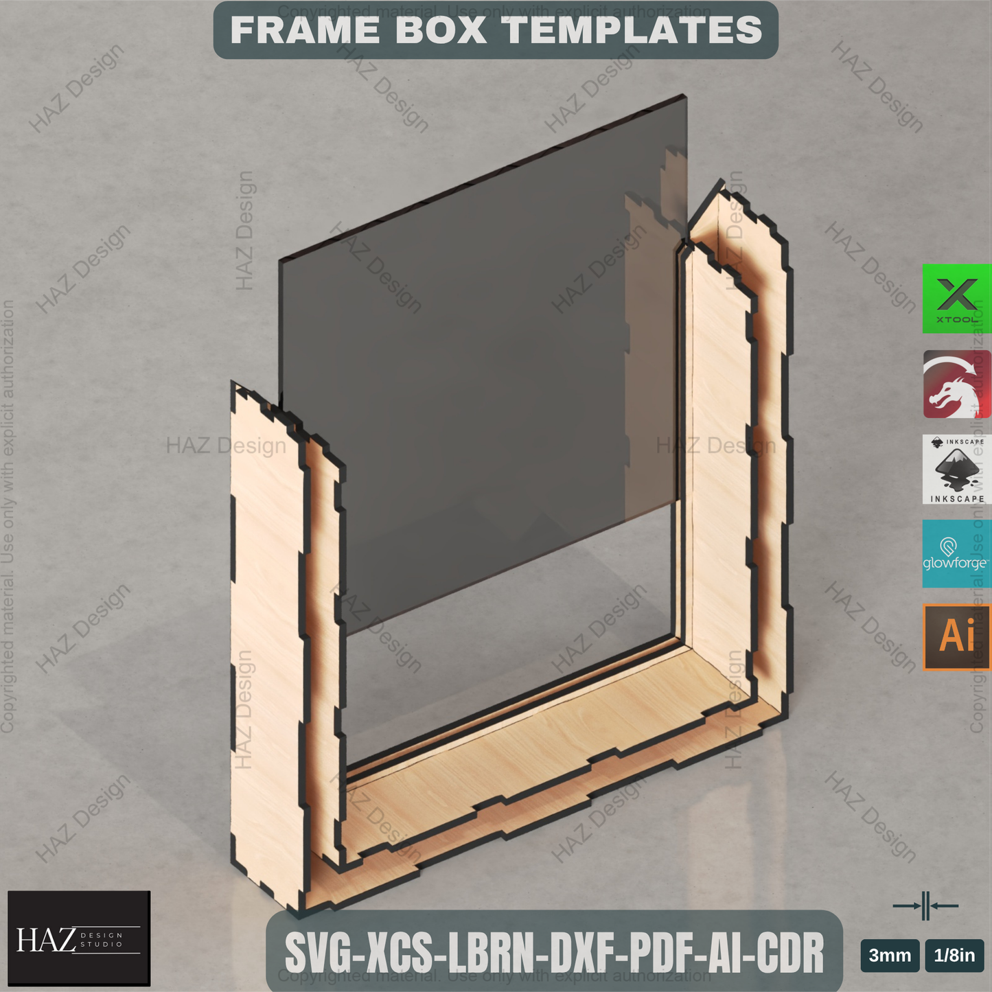 Customizable Laser Cut Shadow Box Templates Set - 6 Sizes for Memory Displays, Flower Preservation & Keepsake Frames 458