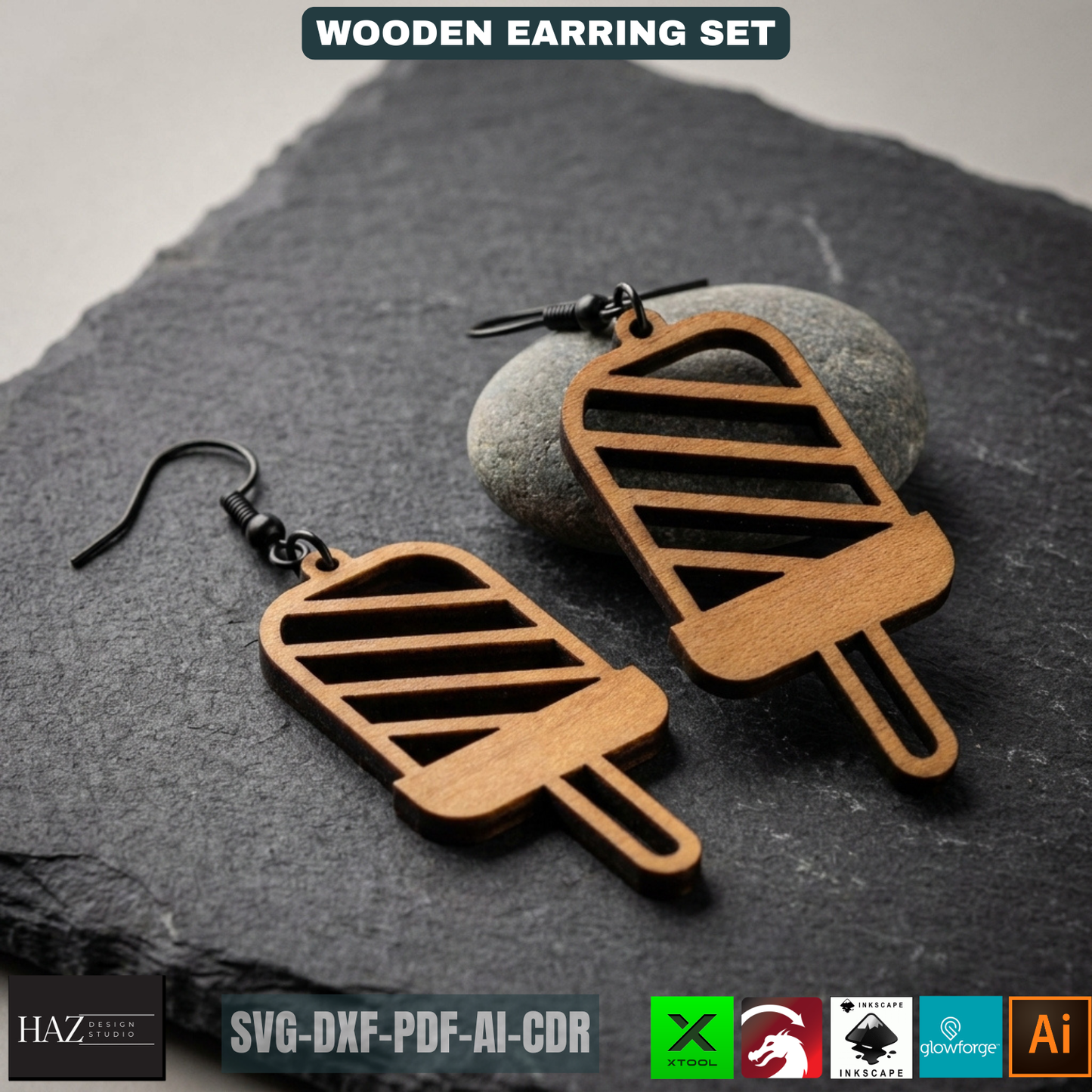 Laser Cut Earring SVG Bundle, Unique Wood Earring Designs, DIY Jewelry Files for Laser Cutter 478