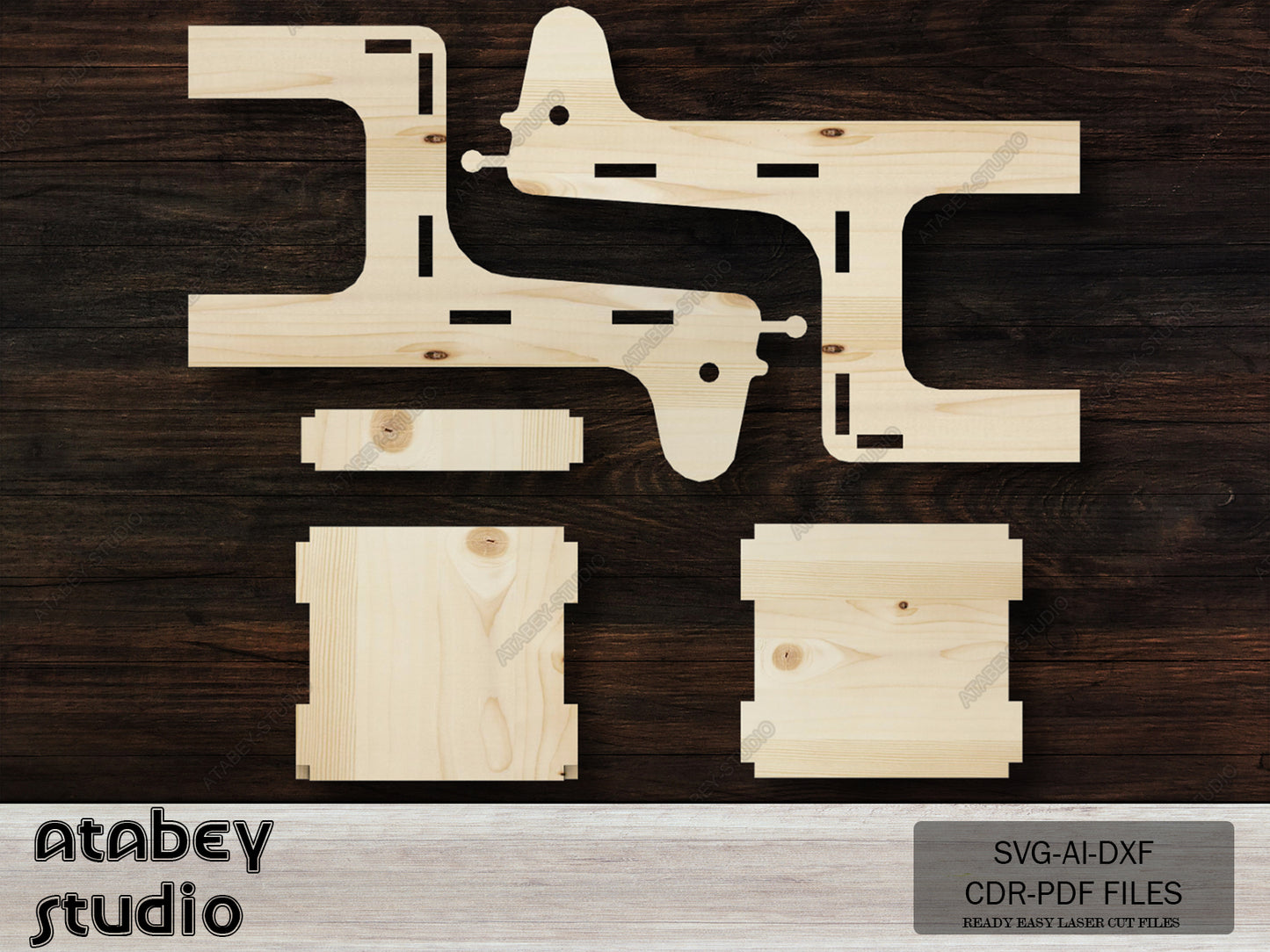 Wooden Table and Chair Miniature Set - Laser Cut Plywood Toy Model for DIY Projects 097