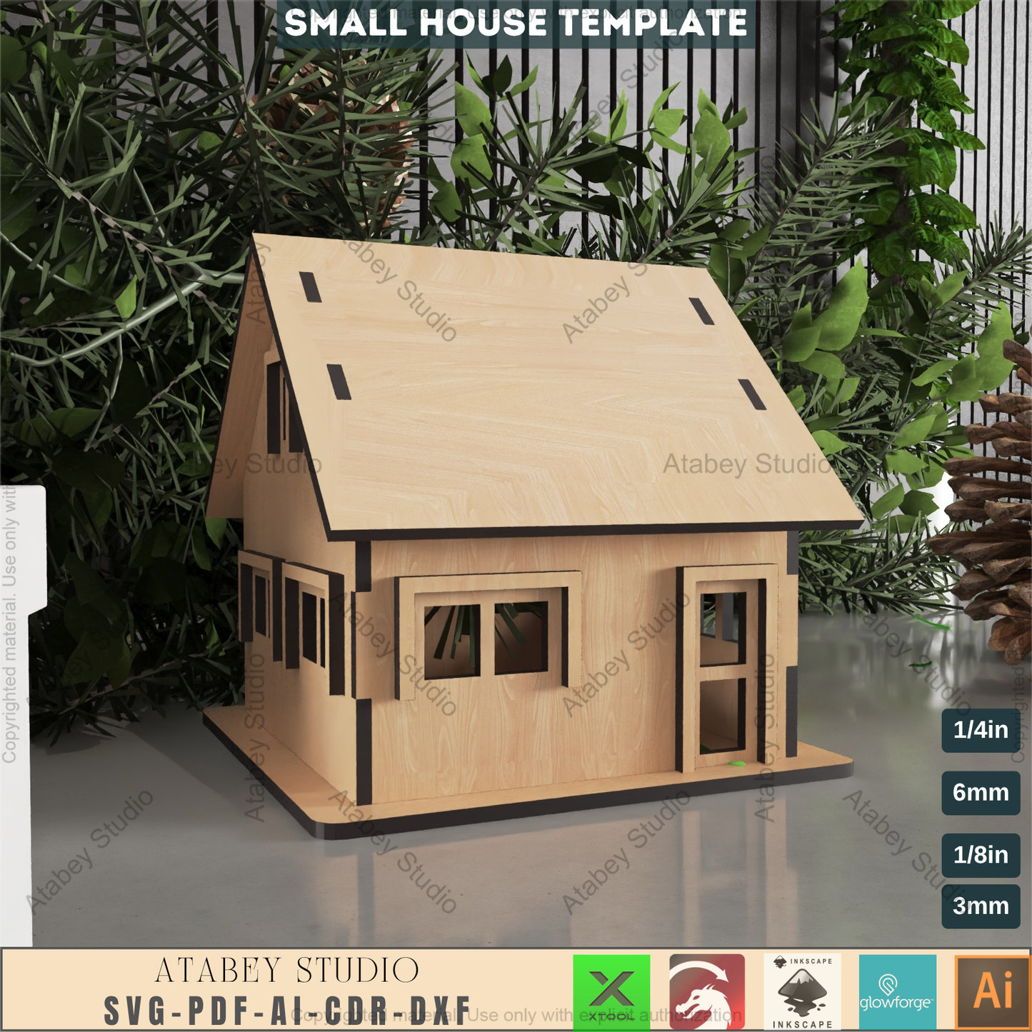 Build a Dollhouse Laser File, Wooden Miniature Project for Laser Cutters, DIY Model Home Plan