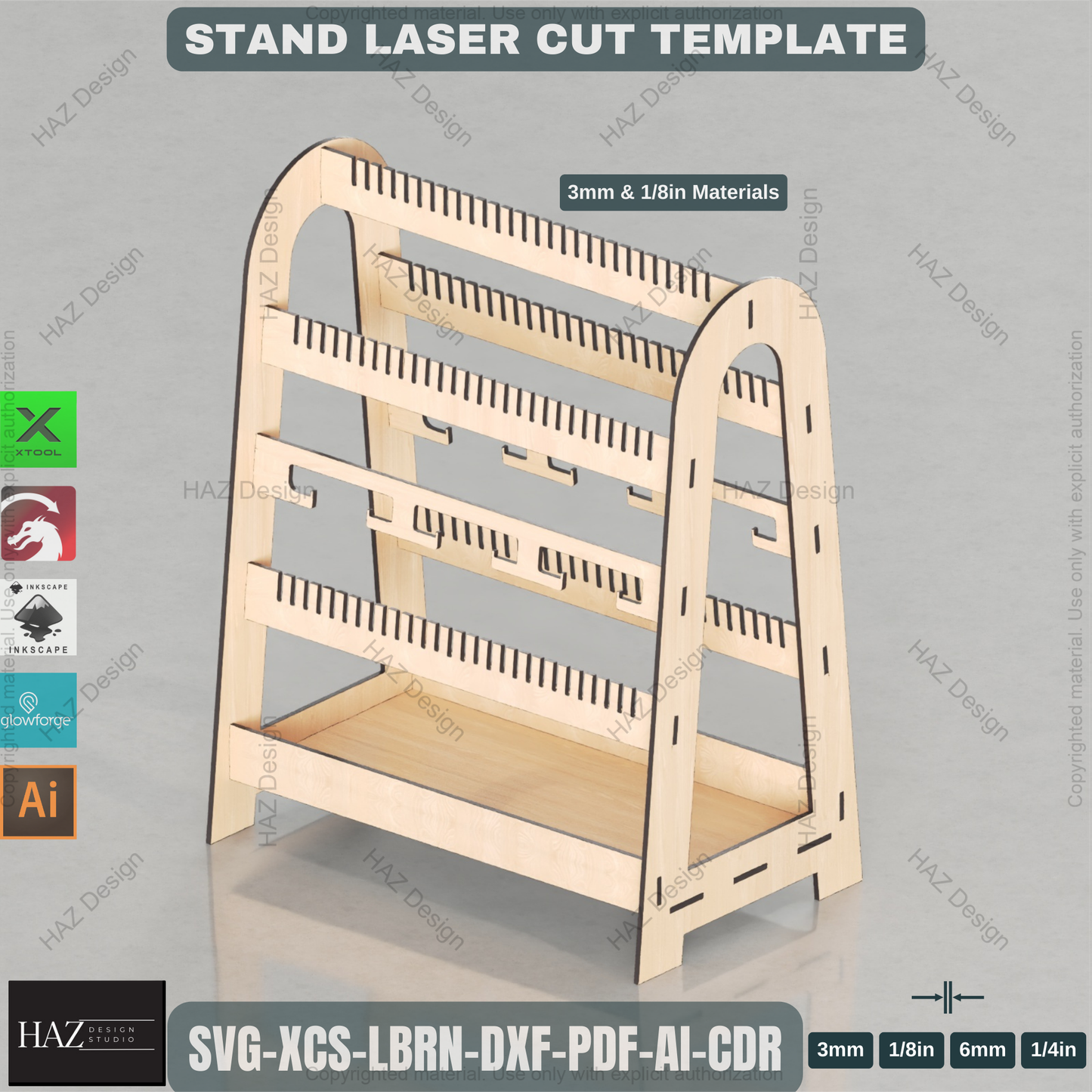 Laser Cut Jewelry Stand Template | DIY Earring & Necklace Holder, Craft Display,DIY Tiered Jewelry Display | Laser Cut Stand Files for Craft Fairs & Vendors 450