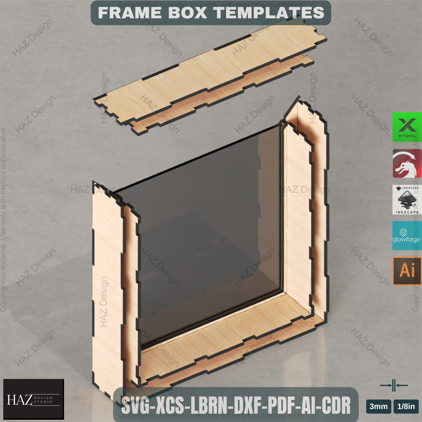 Customizable Laser Cut Shadow Box Templates Set - 6 Sizes for Memory Displays, Flower Preservation & Keepsake Frames 458