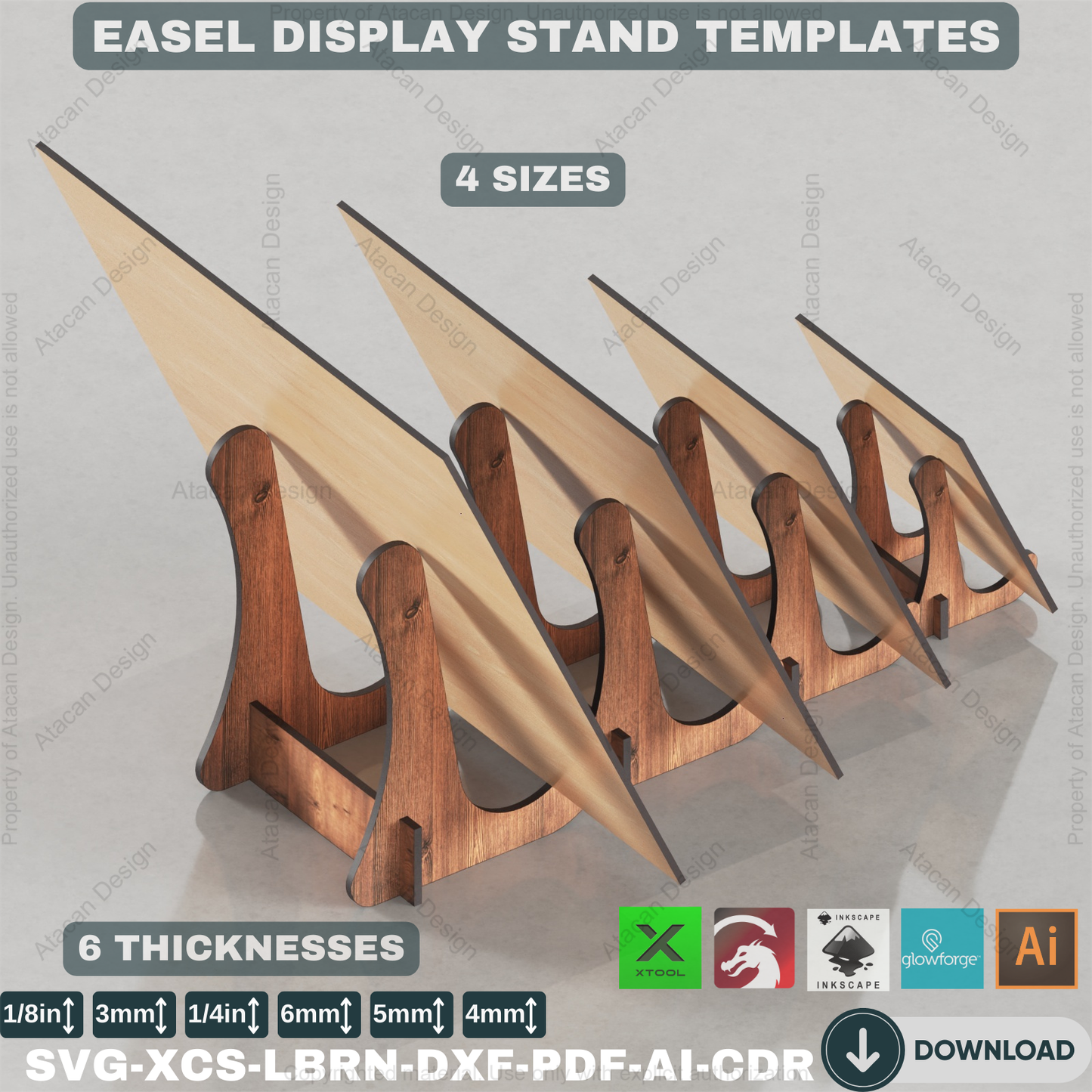 Laser Cut Frame Plate Stand / Laser cut vectors / Photo holder / Display Stand / Laser cut files ADS080