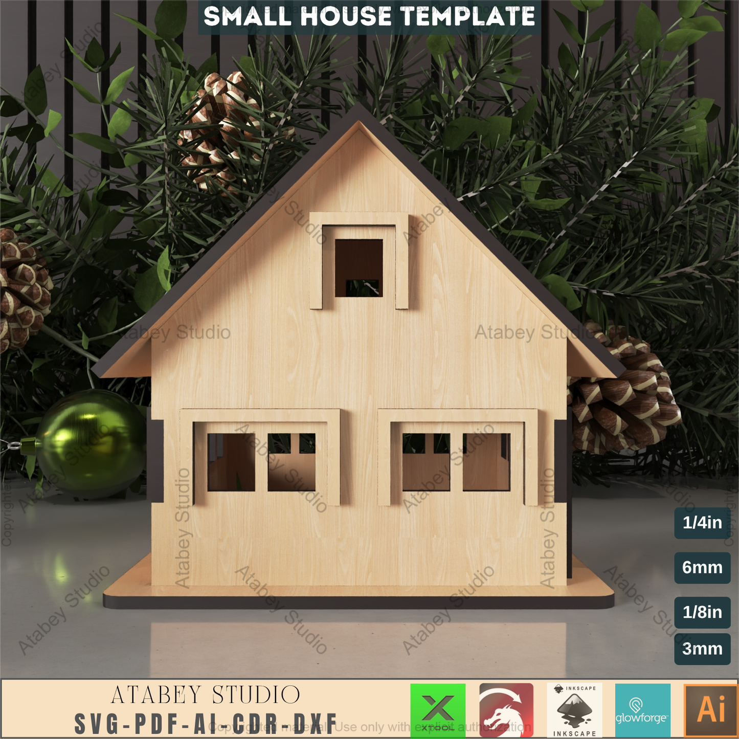 Build a Dollhouse Laser File, Wooden Miniature Project for Laser Cutters, DIY Model Home Plan