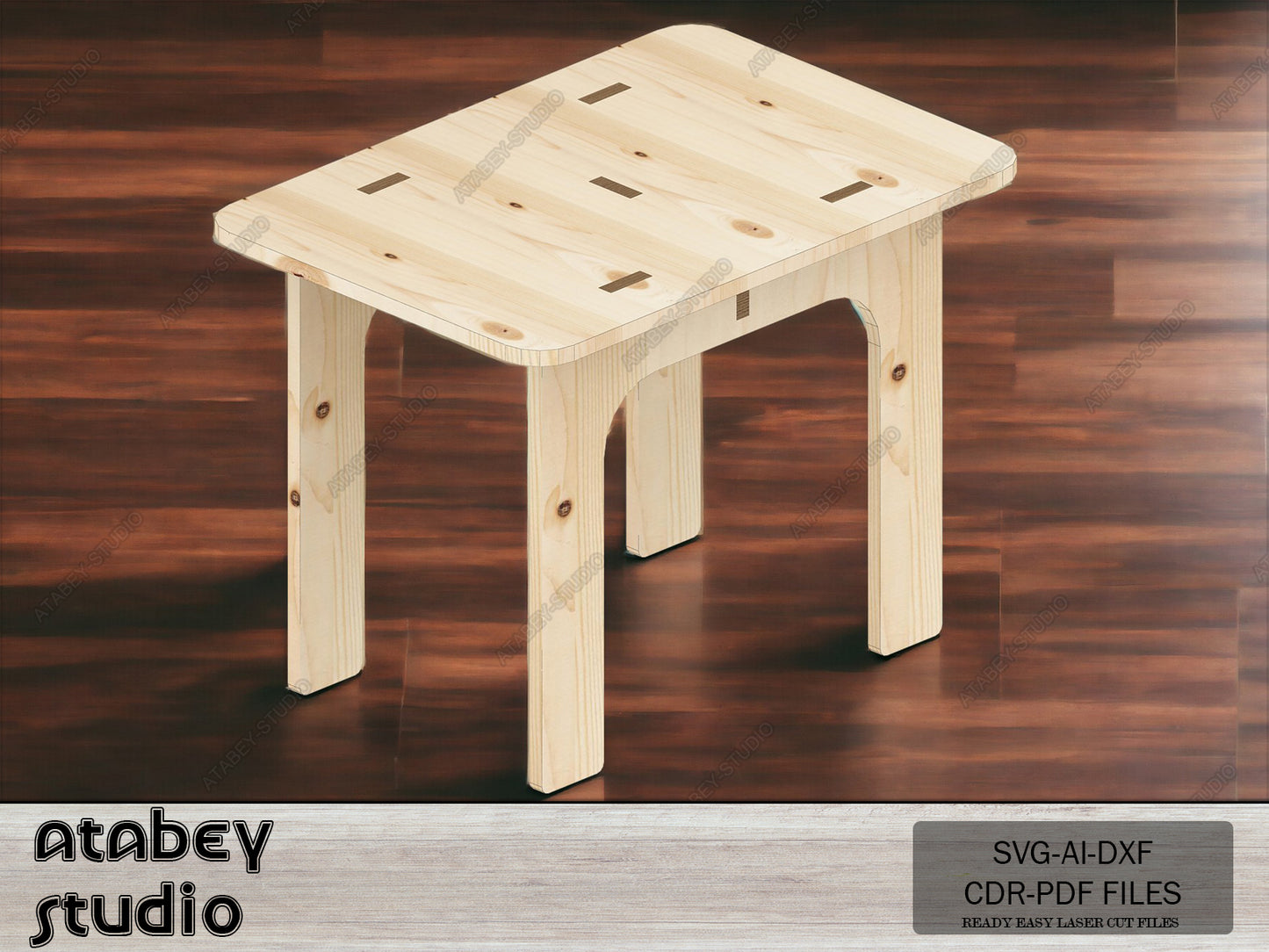 Wooden Table and Chair Miniature Set - Laser Cut Plywood Toy Model for DIY Projects 097